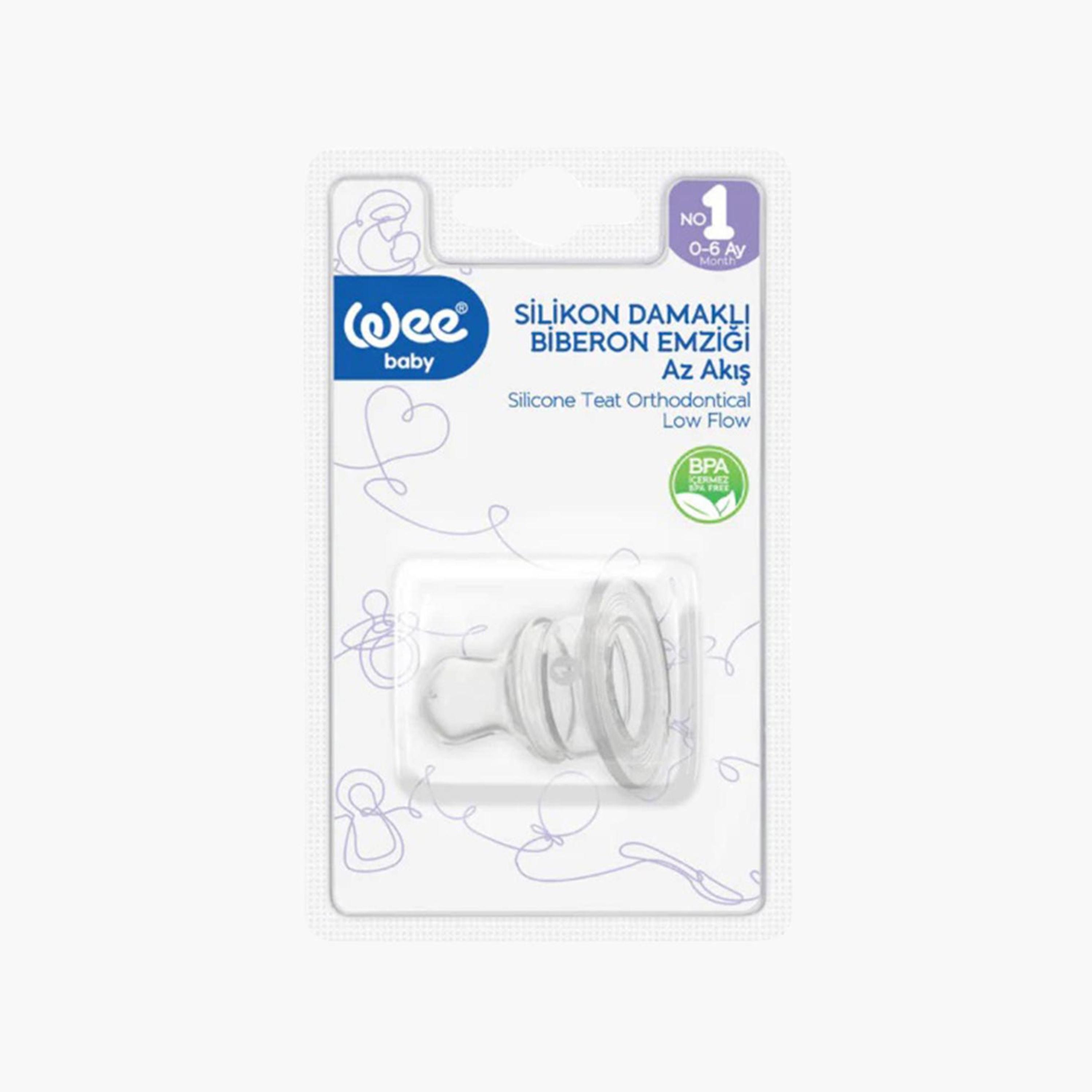 Wee Baby Slow Flow Silicone Orthodontic Teat - 0-6 Months-baby-feeding-feedingbottles-bottlesandteats-image-1