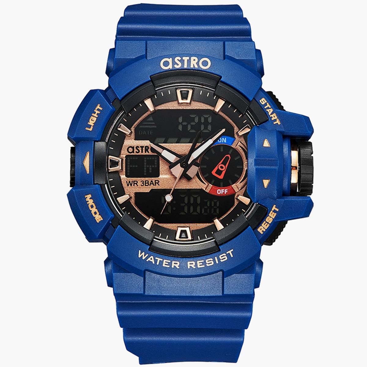 ساعة انالوج الرقمية من استرو للرجال بسوار بولي يوريثين مع لون ازرق - A22805-PPLB-men-watchesandjewellery-watches-image-1