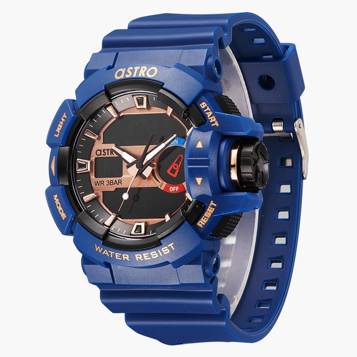 ساعة انالوج الرقمية من استرو للرجال بسوار بولي يوريثين مع لون ازرق - A22805-PPLB-men-watchesandjewellery-watches-image-2
