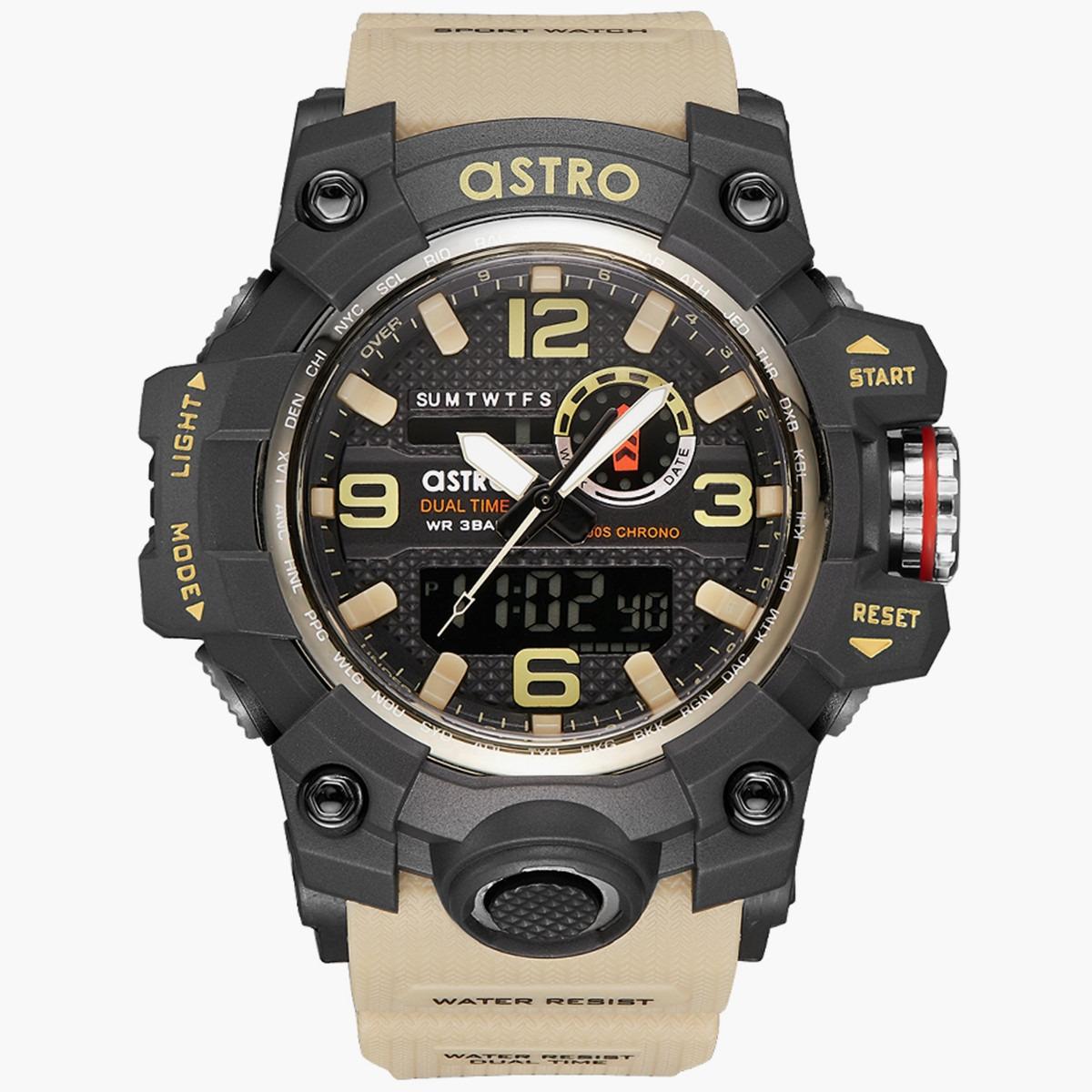 ساعة انالوج الرقمية من استرو للرجال بسوار بولي يوريثين مع لون كاكي - A22803-PPCB-men-watchesandjewellery-watches-image-1