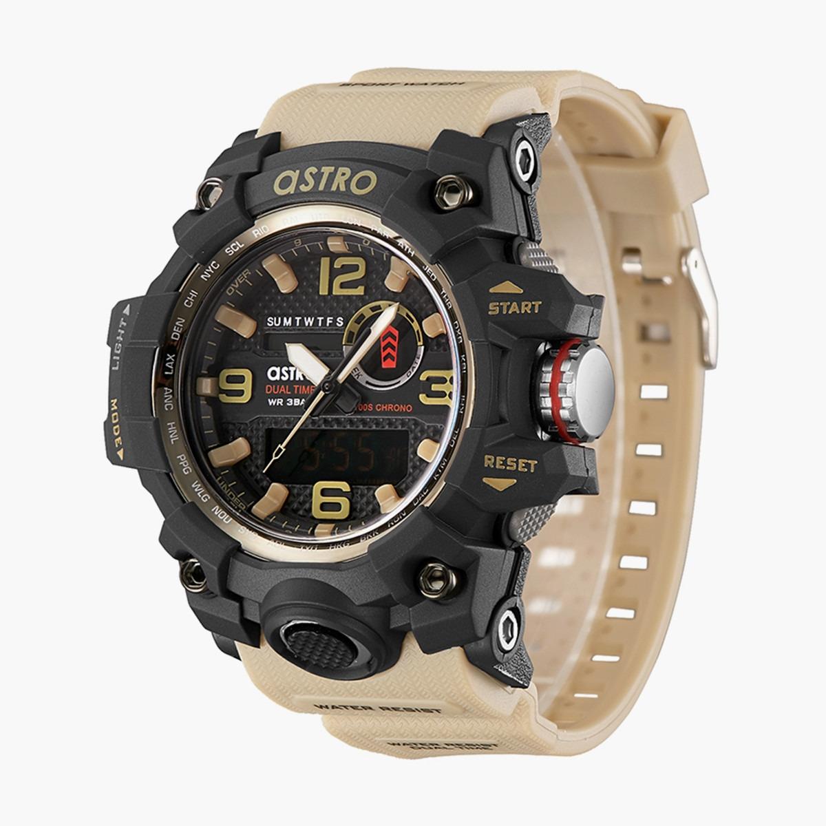 ساعة انالوج الرقمية من استرو للرجال بسوار بولي يوريثين مع لون كاكي - A22803-PPCB-men-watchesandjewellery-watches-image-2