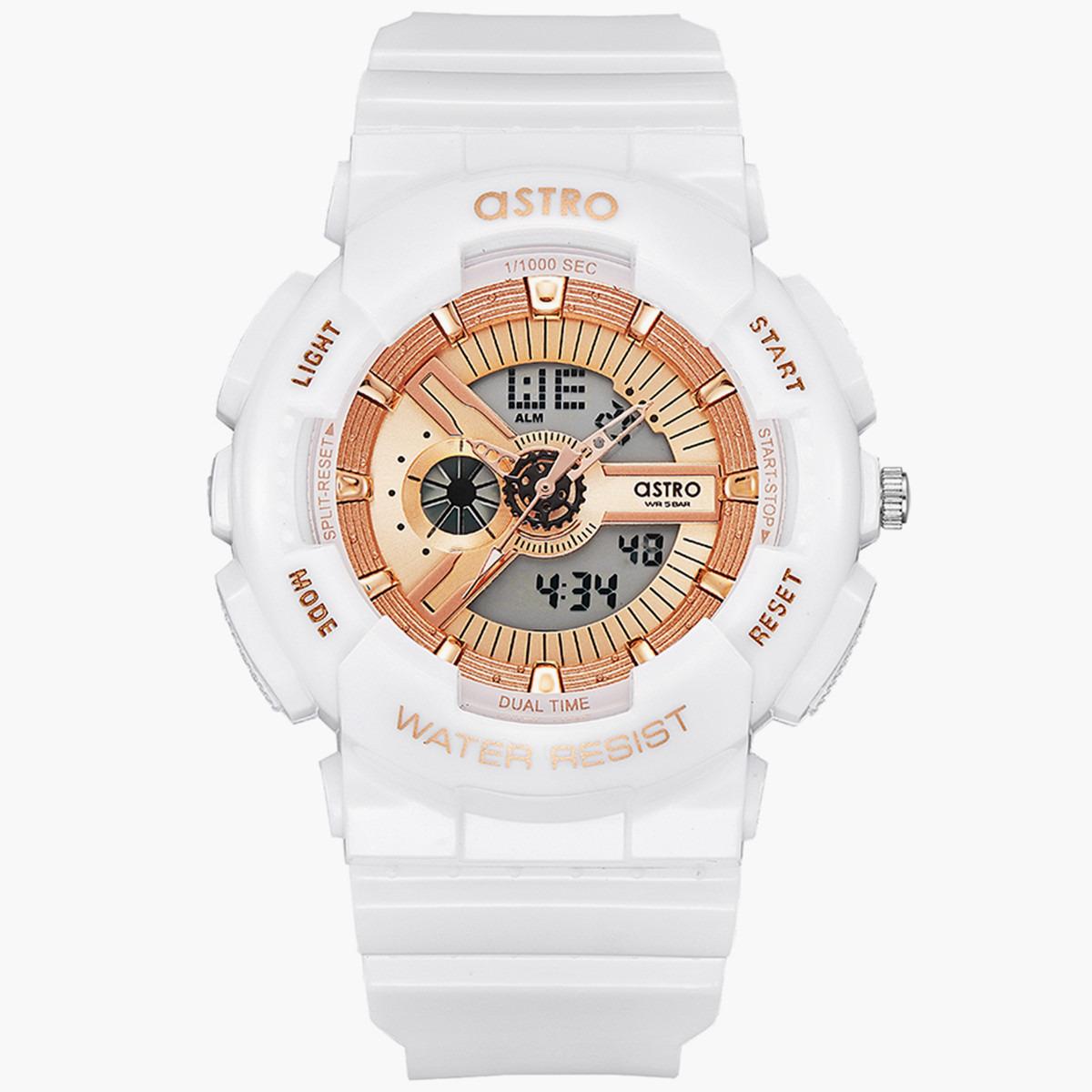 ساعة انالوج الرقمية من استرو للنساء بسوار بولي يوريثين مع لون ابيض - A22707-PPWK-women-watchesandjewellery-watches-image-1