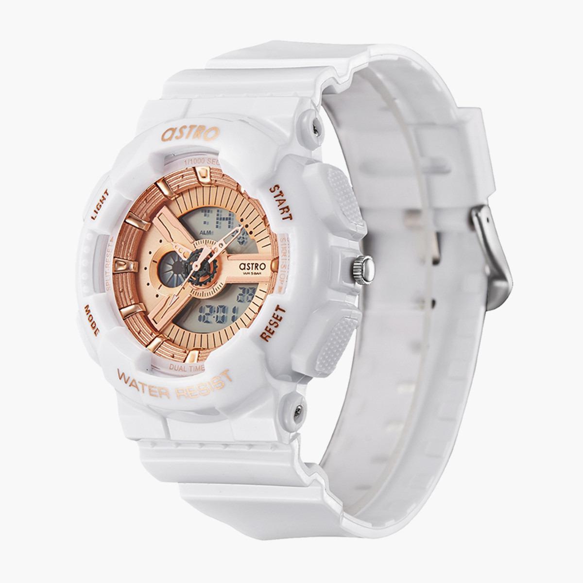 ساعة انالوج الرقمية من استرو للنساء بسوار بولي يوريثين مع لون ابيض - A22707-PPWK-women-watchesandjewellery-watches-image-2