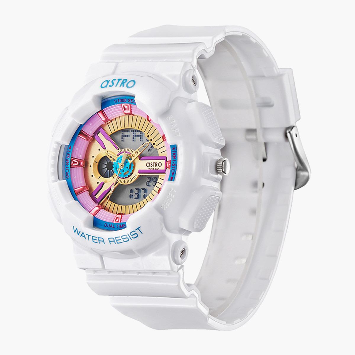 ساعة انالوج الرقمية من استرو للنساء بسوار بولي يوريثين مع لون ابيض - A22707-PPWGP-women-watchesandjewellery-watches-image-2