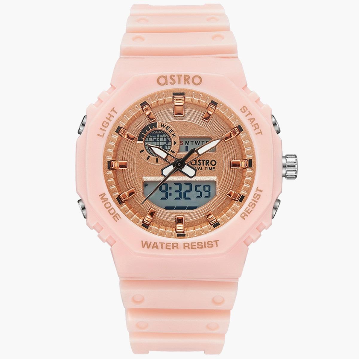 ساعة انالوج الرقمية من استرو للاطفال بسوار بي يو مع لون زهري - A22806-PPFK-boys-accessories-watches-image-1