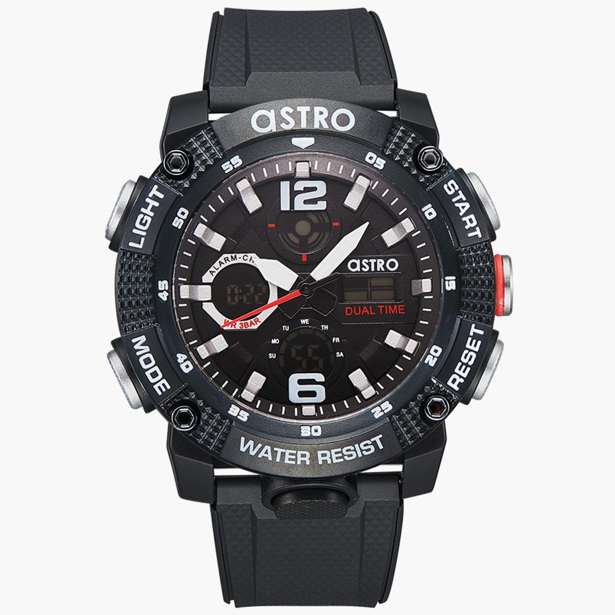 ساعة انالوج الرقمية من استرو للرجال بسوار راتنج مع لون اسود - A22810-PPBB-men-watchesandjewellery-watches-image-1