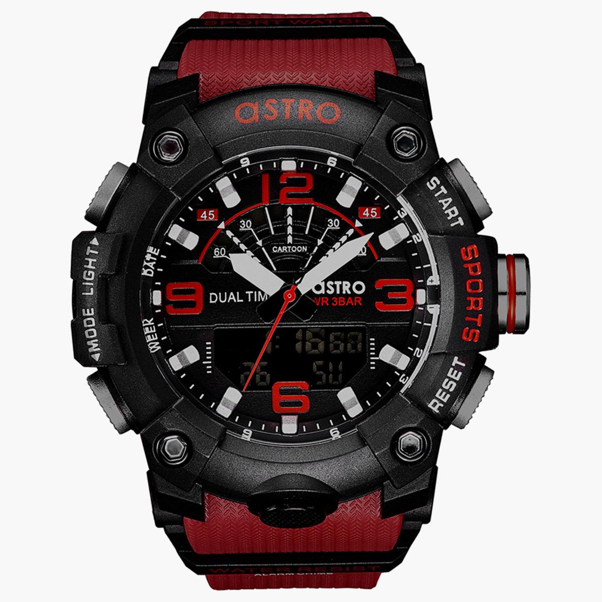 ساعة انالوج الرقمية من استرو للاطفال بسوار بولي يوريثين مع لون احمر - A21809-PPRB-boys-accessories-watches-image-1