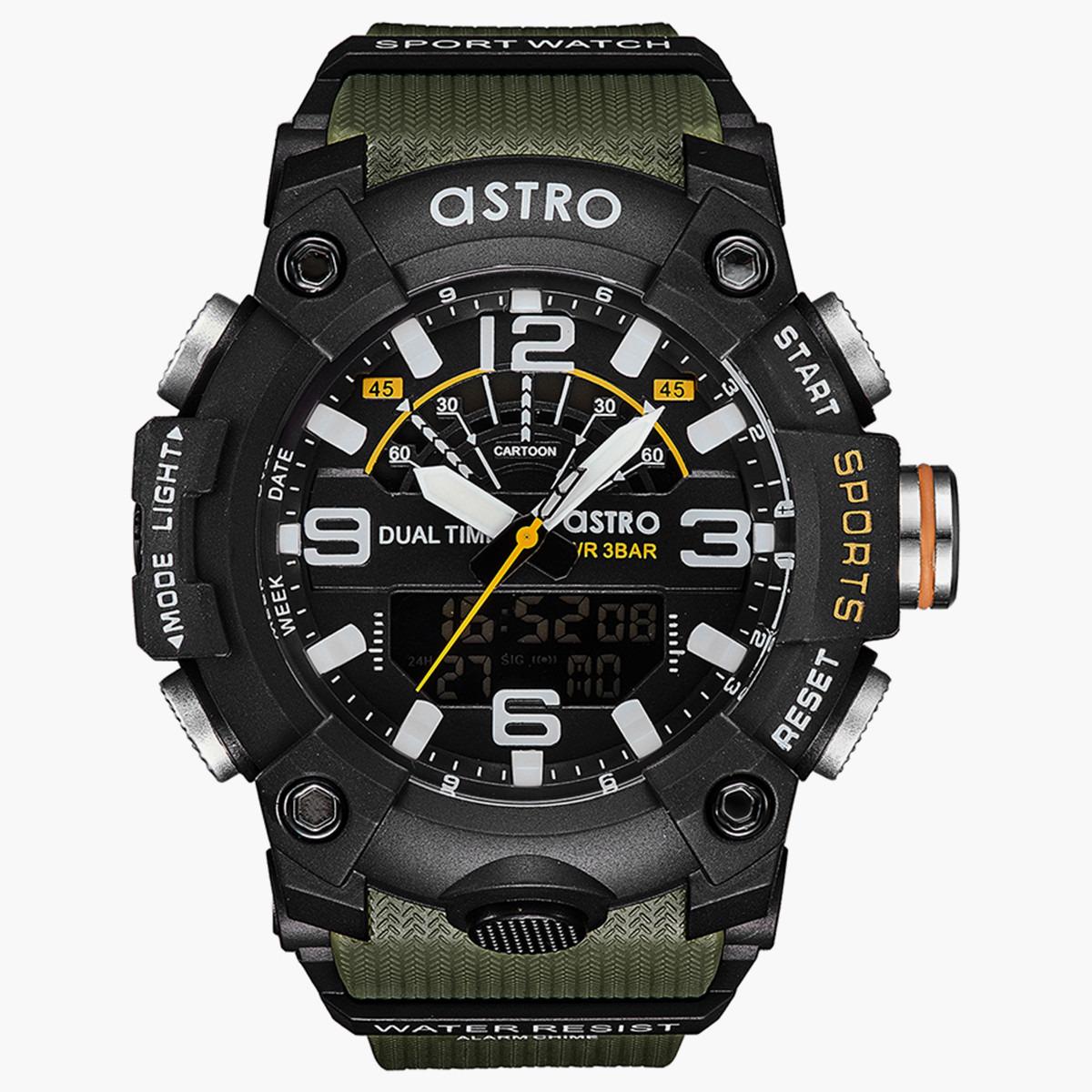 ساعة انالوج الرقمية من استرو للرجال بسوار بولي يوريثين مع لون اخضر - A21809-PPHB-men-watchesandjewellery-watches-image-1