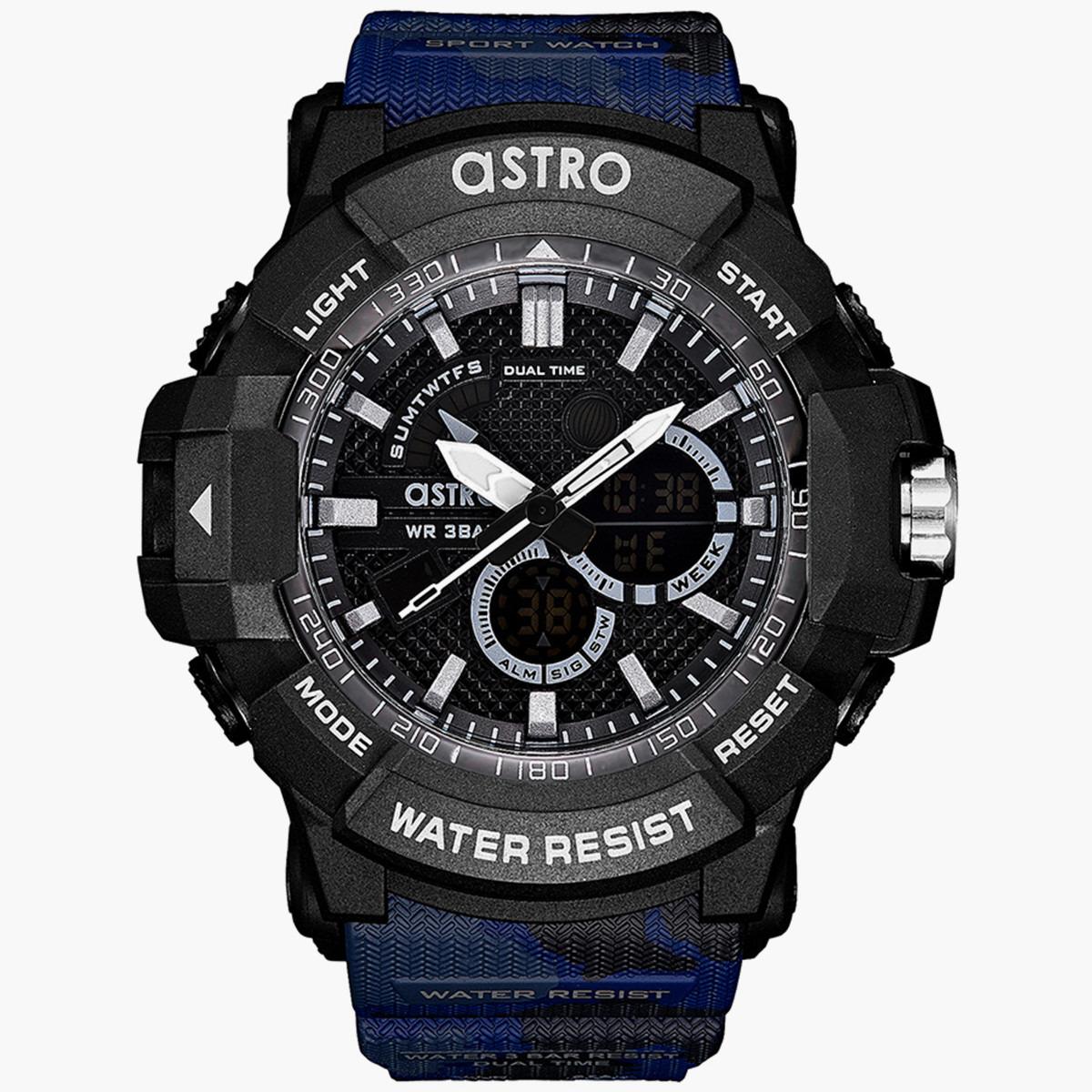 ساعة انالوج الرقمية المموهة من استرو للرجال بسوار بولي يوريثين مع لون ازرق - A21808-PPNB-men-watchesandjewellery-watches-image-1