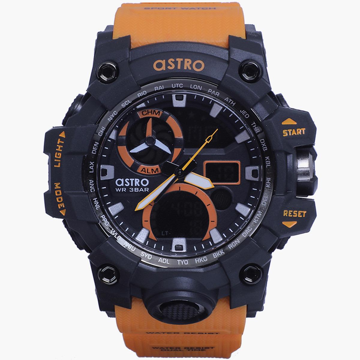 ساعة انالوج الرقمية من استرو للاطفال بسوار بلاستيك برتقالي - A20808-PPOB-boys-accessories-watches-image-1