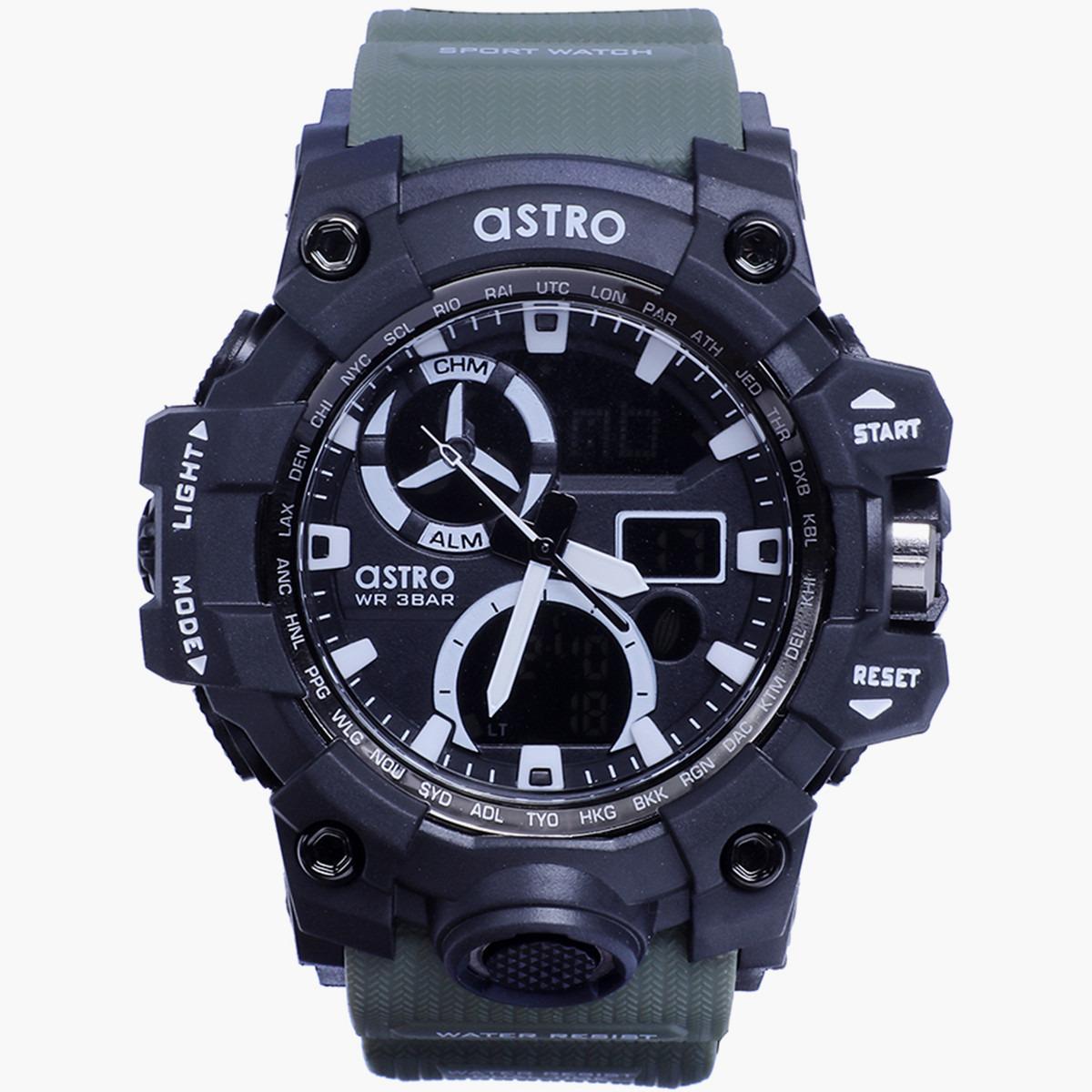 ساعة انالوج الرقمية من استرو للرجال بسوار بلاستيك مع لون اخضر - A20808-PPHB-men-watchesandjewellery-watches-image-1