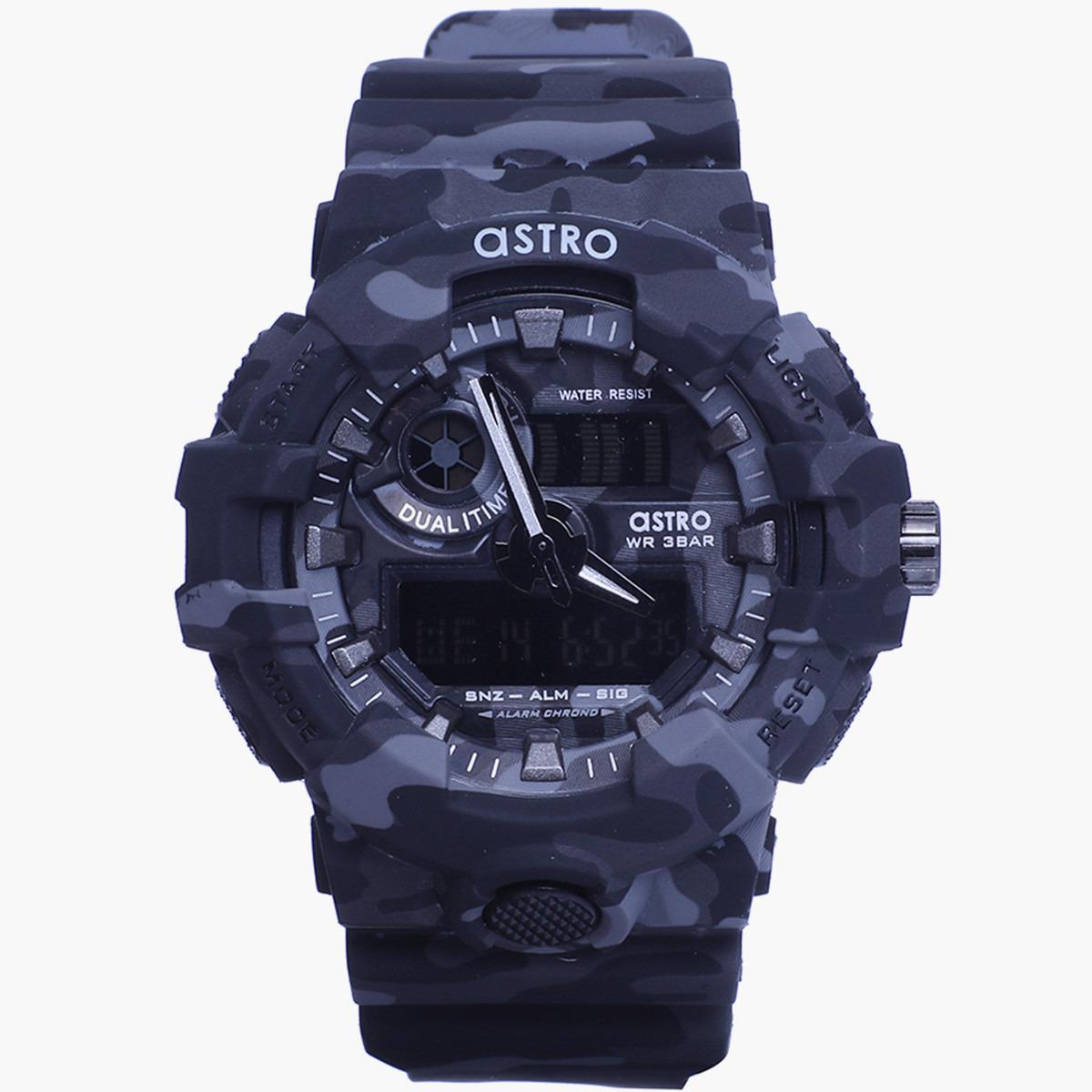 ساعة انالوج الرقمية المموهة من استرو للرجال بسوار بلاستيك مع لون ازرق - A20806-PPXB-men-watchesandjewellery-watches-image-1