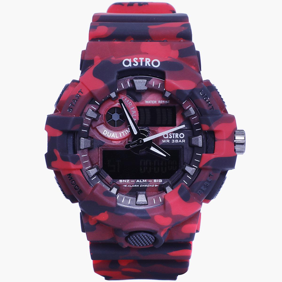 Astro Kids Red Camouflage Plastic Strap Analog-Digital Watch - A20806-PPRR-boys-accessories-watches-image-1