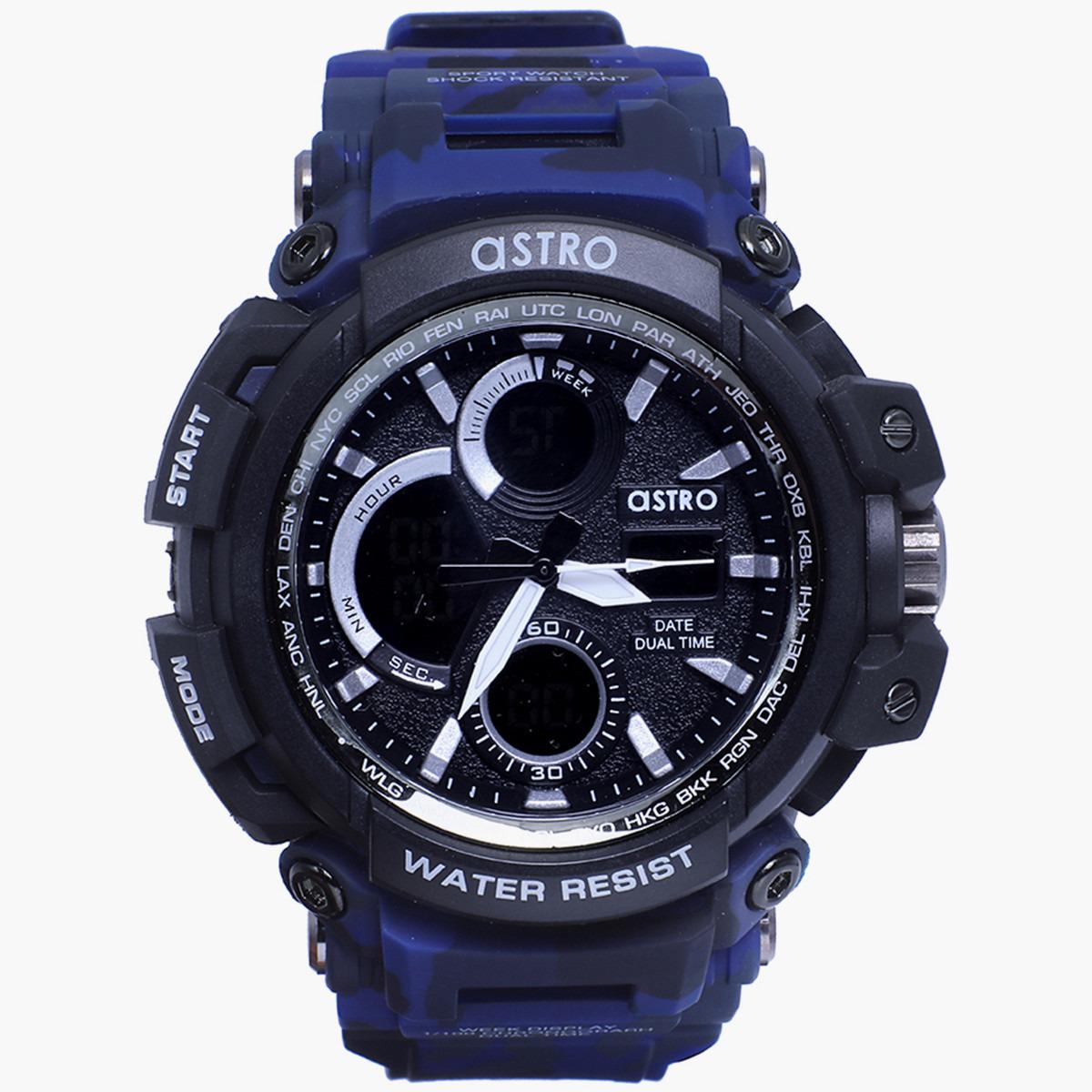 ساعة انالوج الرقمية من استرو للرجال بسوار بلاستيك مع لون كحلي - A9818-PPLB-men-watchesandjewellery-watches-image-1