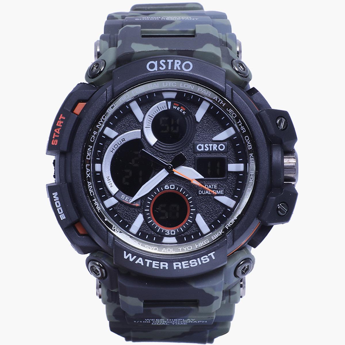 ساعة انالوج الرقمية المموه من استرو للرجال بسوار بلاستيك مع لون اخضر - A9818-PPHB-men-watchesandjewellery-watches-image-1