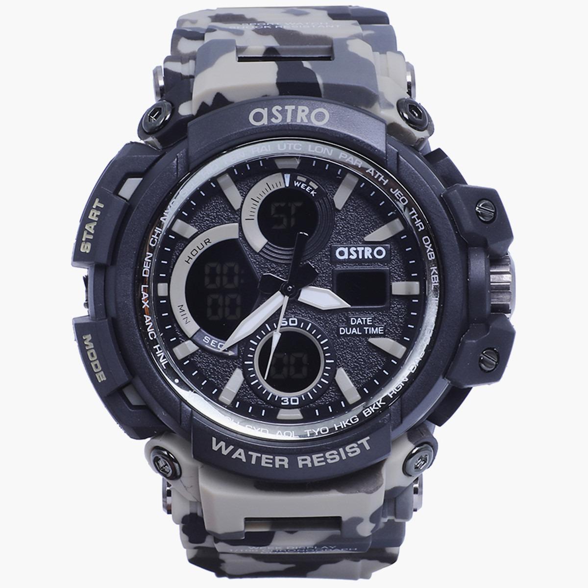 ساعة انالوج الرقمية المموهة من استرو للاطفال بسوار بلاستيك مع لون كاكي - A9818-PPCB-boys-accessories-watches-image-1