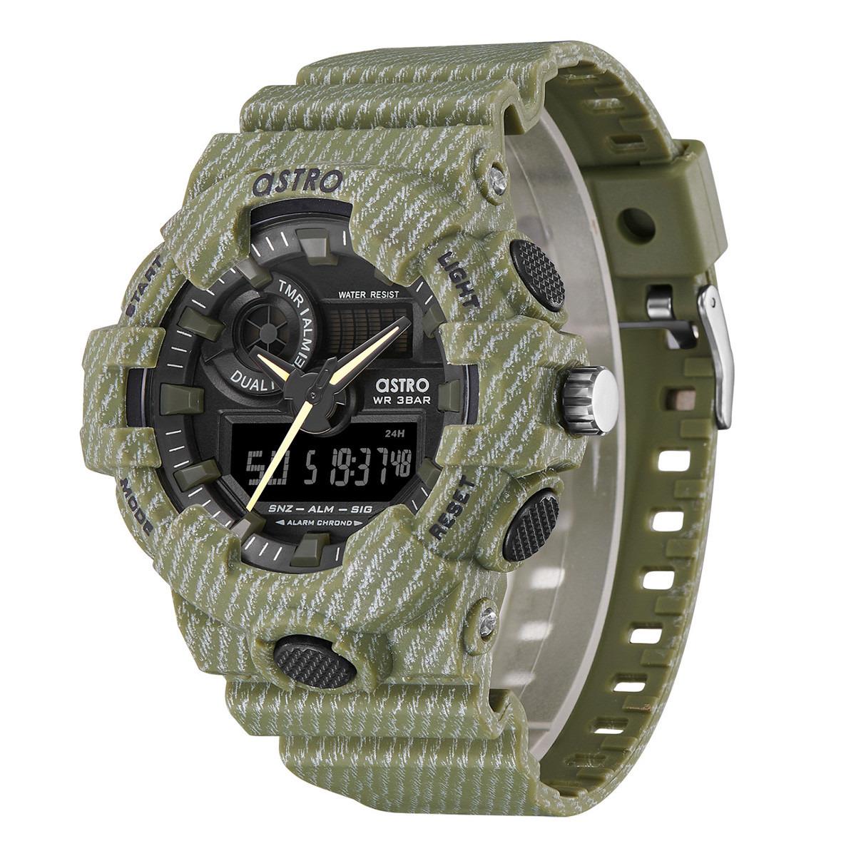 ساعة انالوج الرقمية من استرو للاطفال بسوار بولي يوريثين مع لون اخضر - A20806-PPHB-boys-accessories-watches-image-1