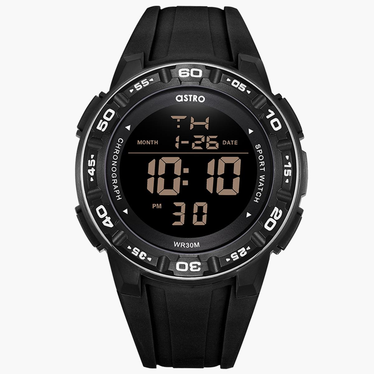 ساعة رقمية من استرو للاطفال بسوار بولي يوريثين مع لون اسود - A22912-PPBB-boys-accessories-watches-image-1