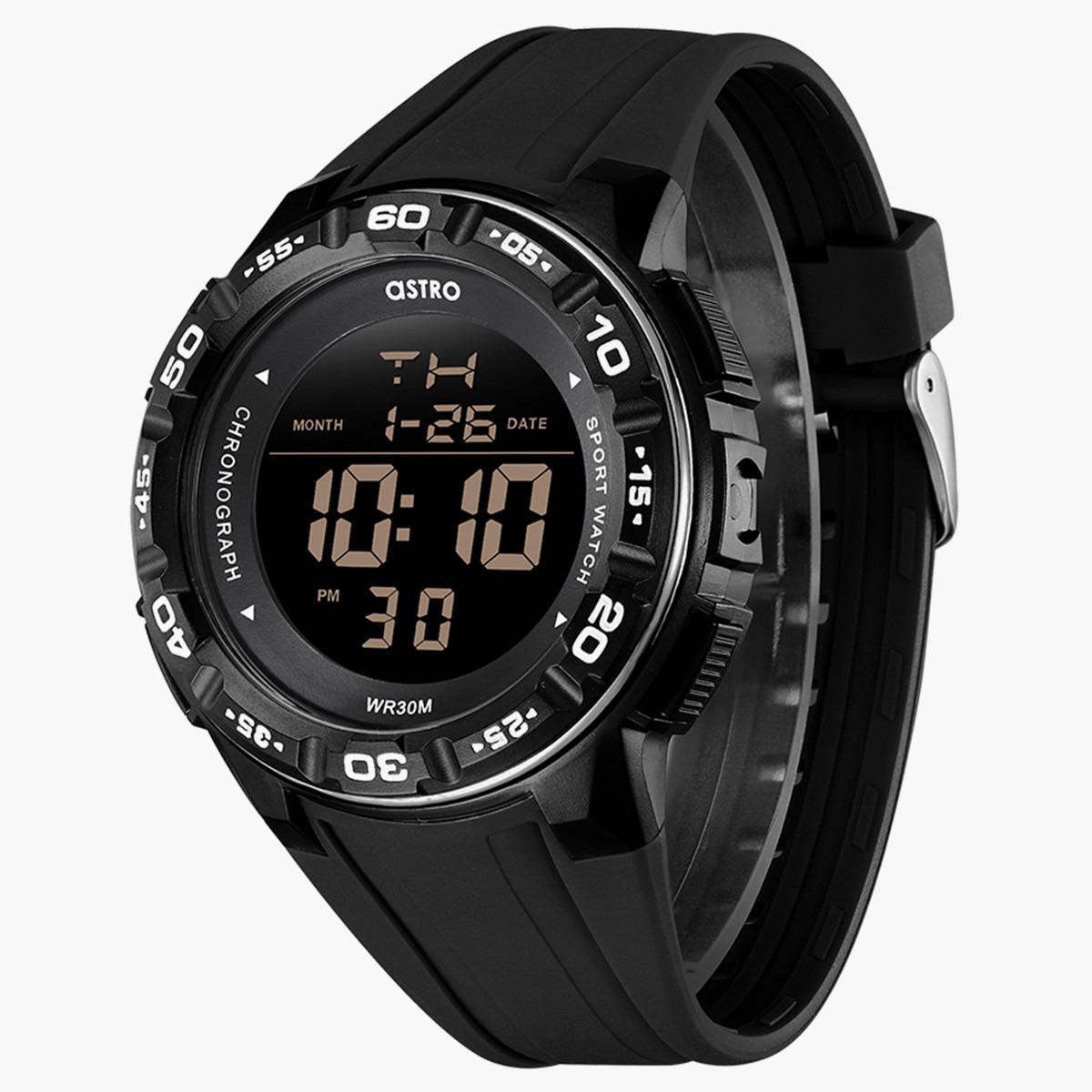 ساعة رقمية من استرو للاطفال بسوار بولي يوريثين مع لون اسود - A22912-PPBB-boys-accessories-watches-image-3