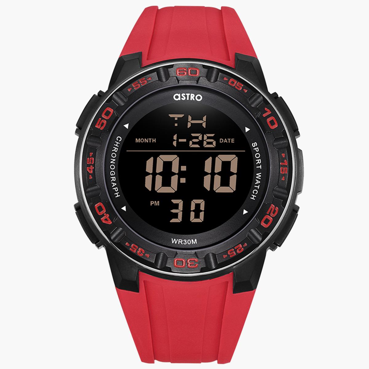 ساعة رقمية من استرو للاطفال بسوار بولي يوريثين مع لون احمر - A22912-PPRB-boys-accessories-watches-image-1