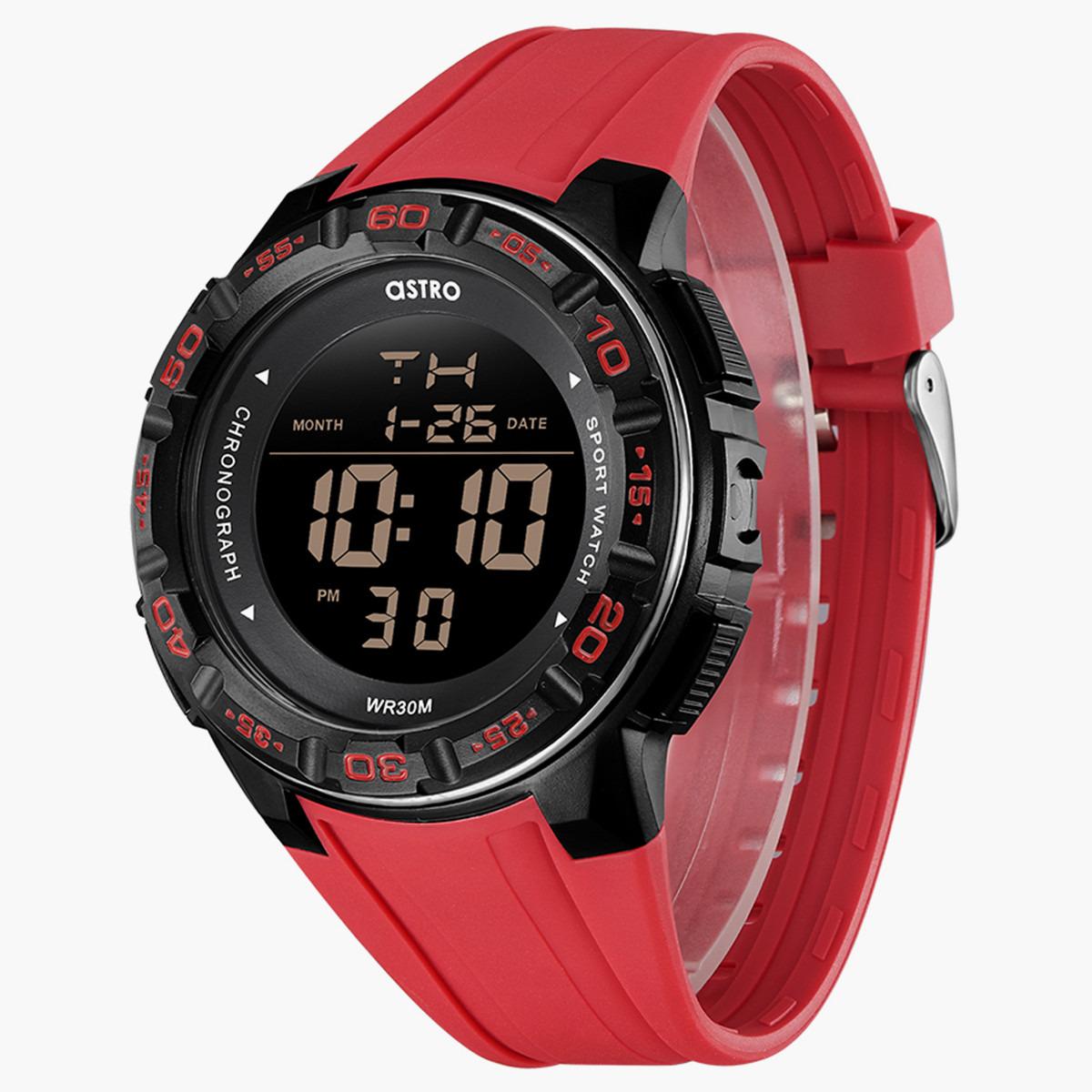 ساعة رقمية من استرو للاطفال بسوار بولي يوريثين مع لون احمر - A22912-PPRB-boys-accessories-watches-image-3
