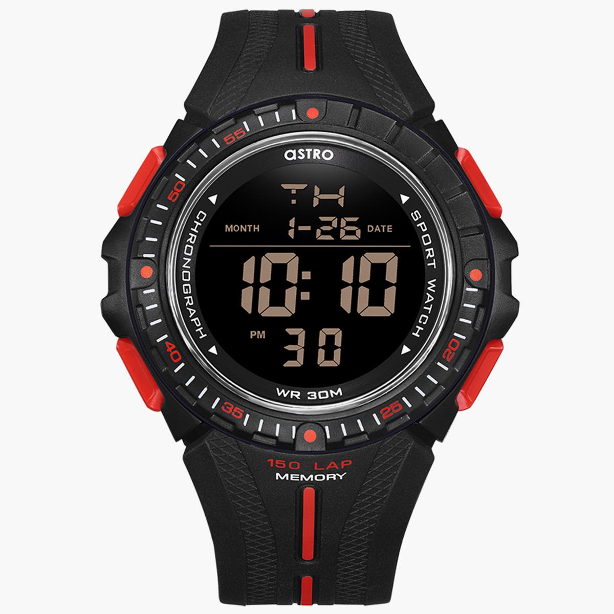 ساعة رقمية من استرو للاطفال بسوار بولي يوريثين مع لون اسود - A22913-PPBBR-boys-accessories-watches-image-1