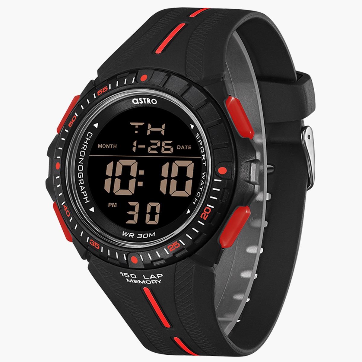 ساعة رقمية من استرو للاطفال بسوار بولي يوريثين مع لون اسود - A22913-PPBBR-boys-accessories-watches-image-3