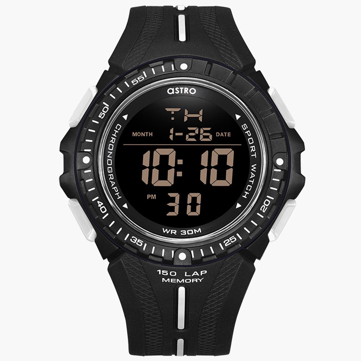 ساعة رقمية من استرو للاطفال بسوار بولي يوريثين مع لون اسود - A22913-PPBB-boys-accessories-watches-image-1