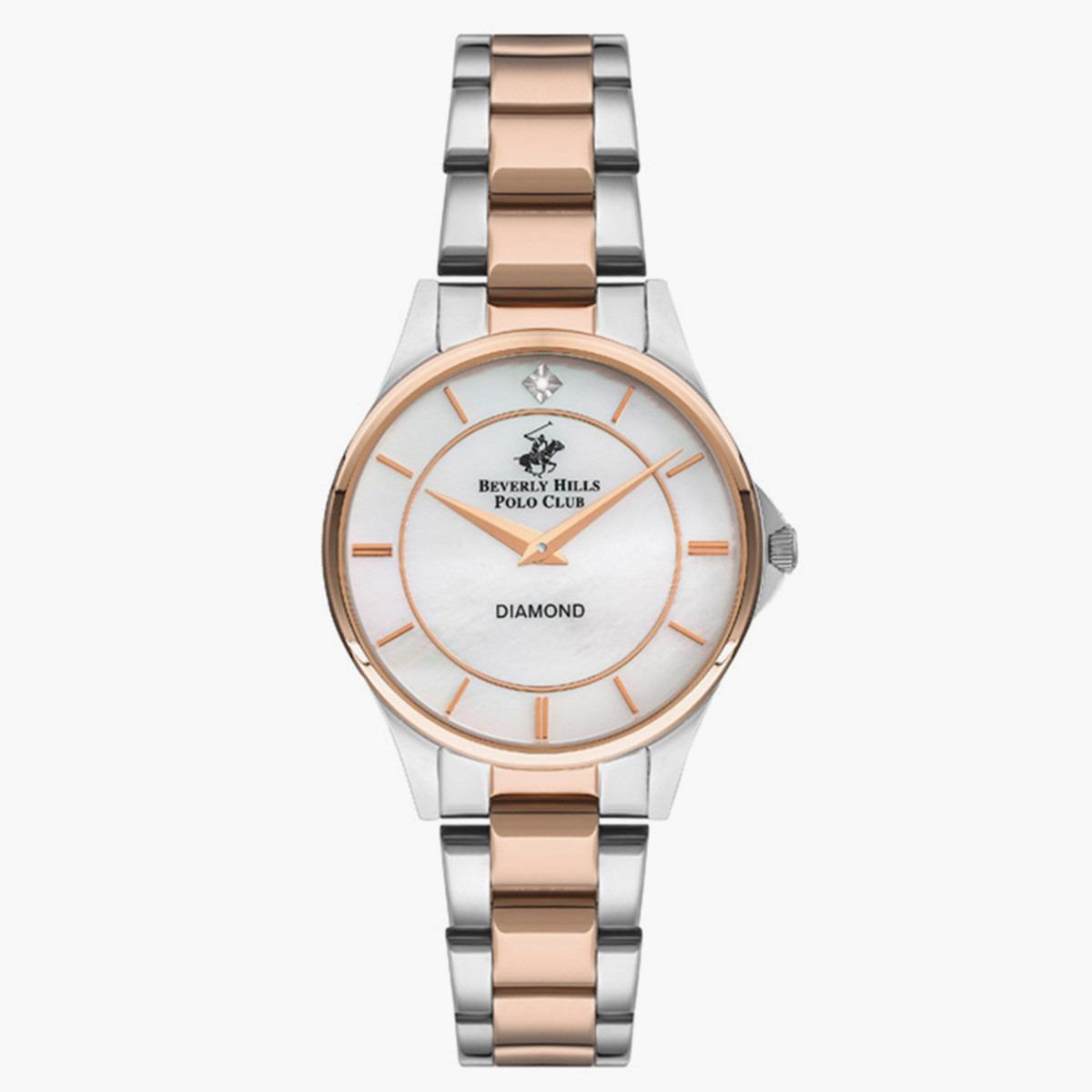 ساعة بيفرلي هيلز بولو كلوب من انالوج للنساء بسوار معدن فضي وذهبي وردي - BP3241X.520-women-watchesandjewellery-watches-image-1