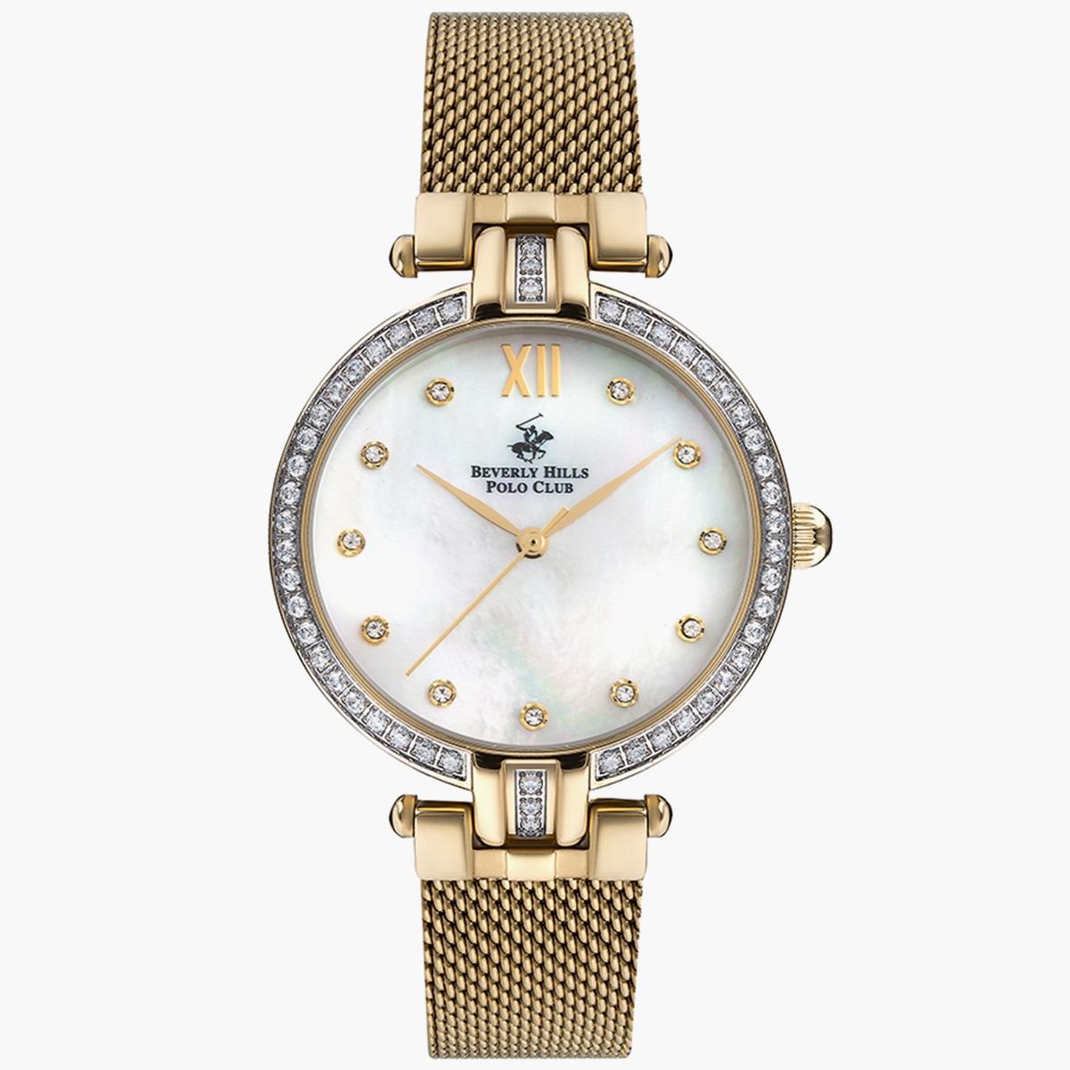 ساعة بيفرلي هيلز بولو كلوب من انالوج بسوار ذهبي شبكي للنساء - BP3257C.120-women-watchesandjewellery-watches-image-1