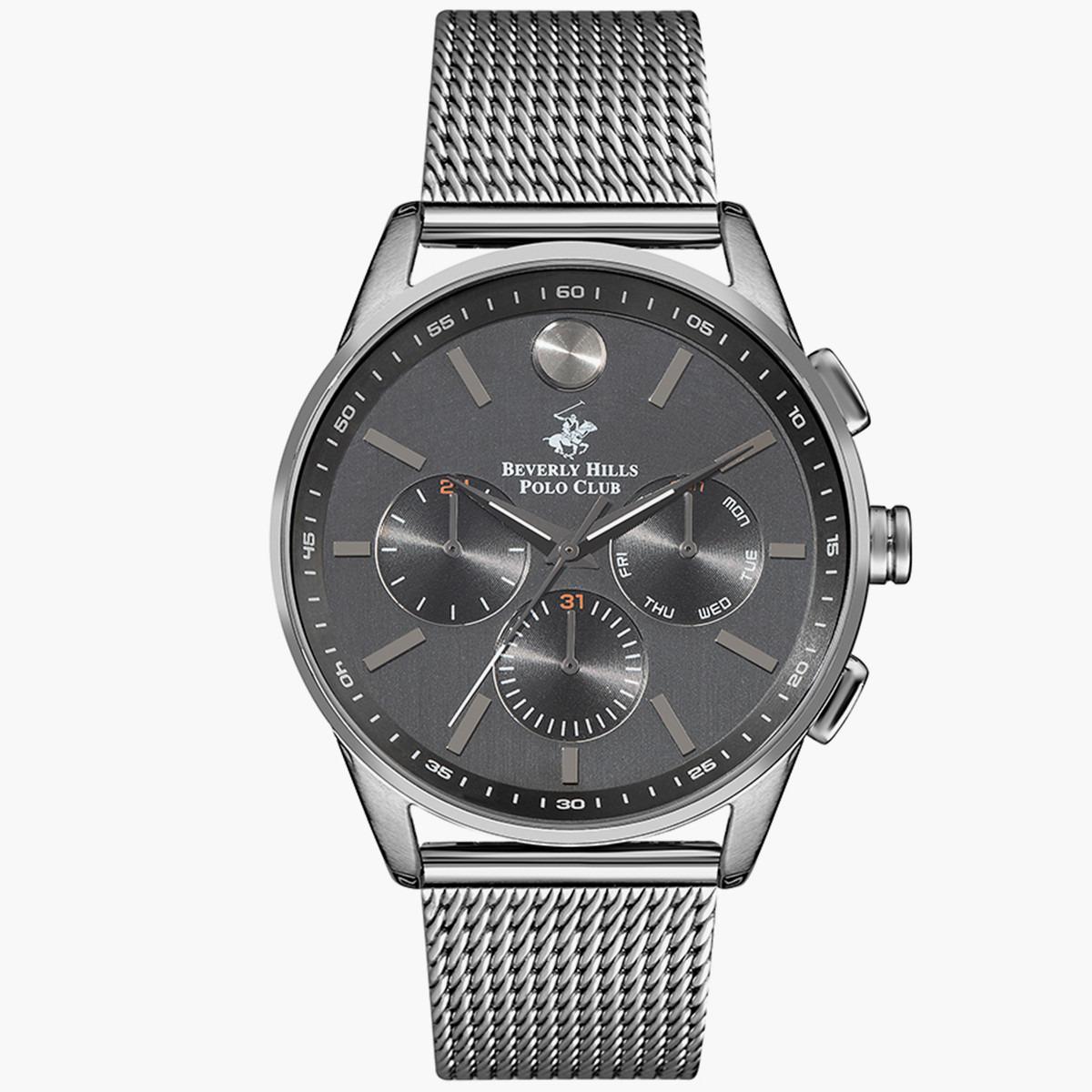 ساعة بيفرلي هيلز بولو كلوب من كرونوغراف للرجال بسوار شبكي فضي - BP3263X.050-men-watchesandjewellery-watches-image-1