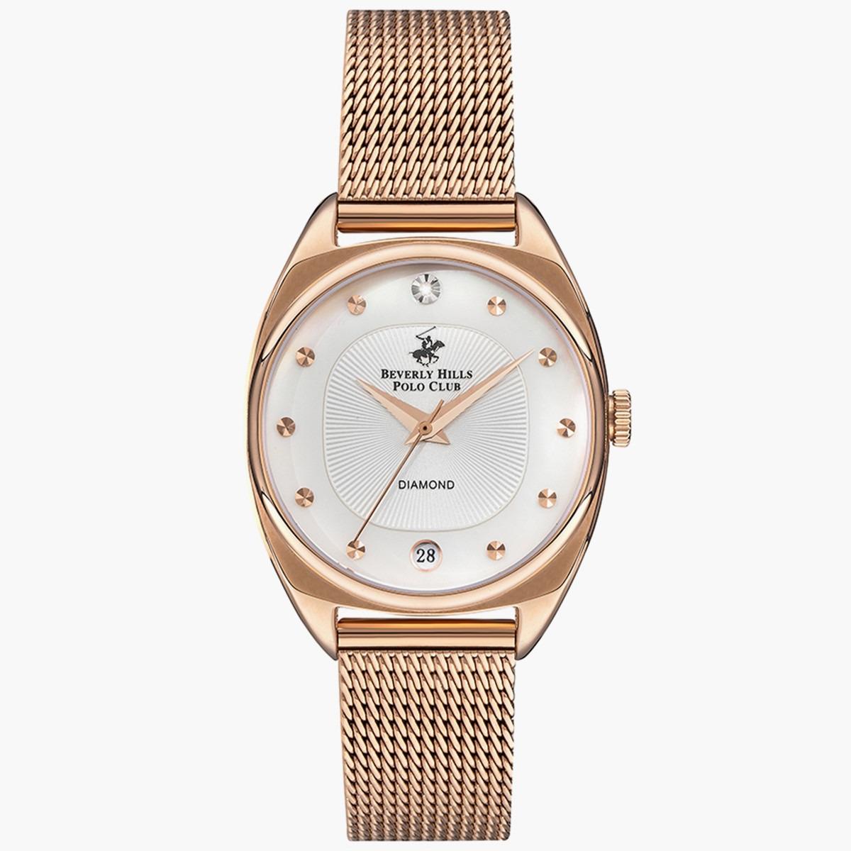 ساعة بيفرلي هيلز بولو كلوب من انالوج بسوار ذهبي وردي شبكي للنساء - BP3271X.420-women-watchesandjewellery-watches-image-1