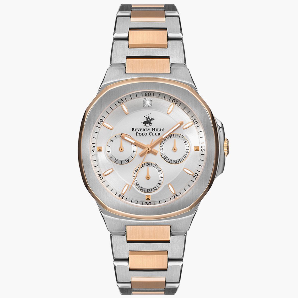 ساعة بيفرلي هيلز بولو كلوب من انالوج للنساء بسوار معدن فضي وذهبي وردي - BP3275X.530-women-watchesandjewellery-watches-image-1