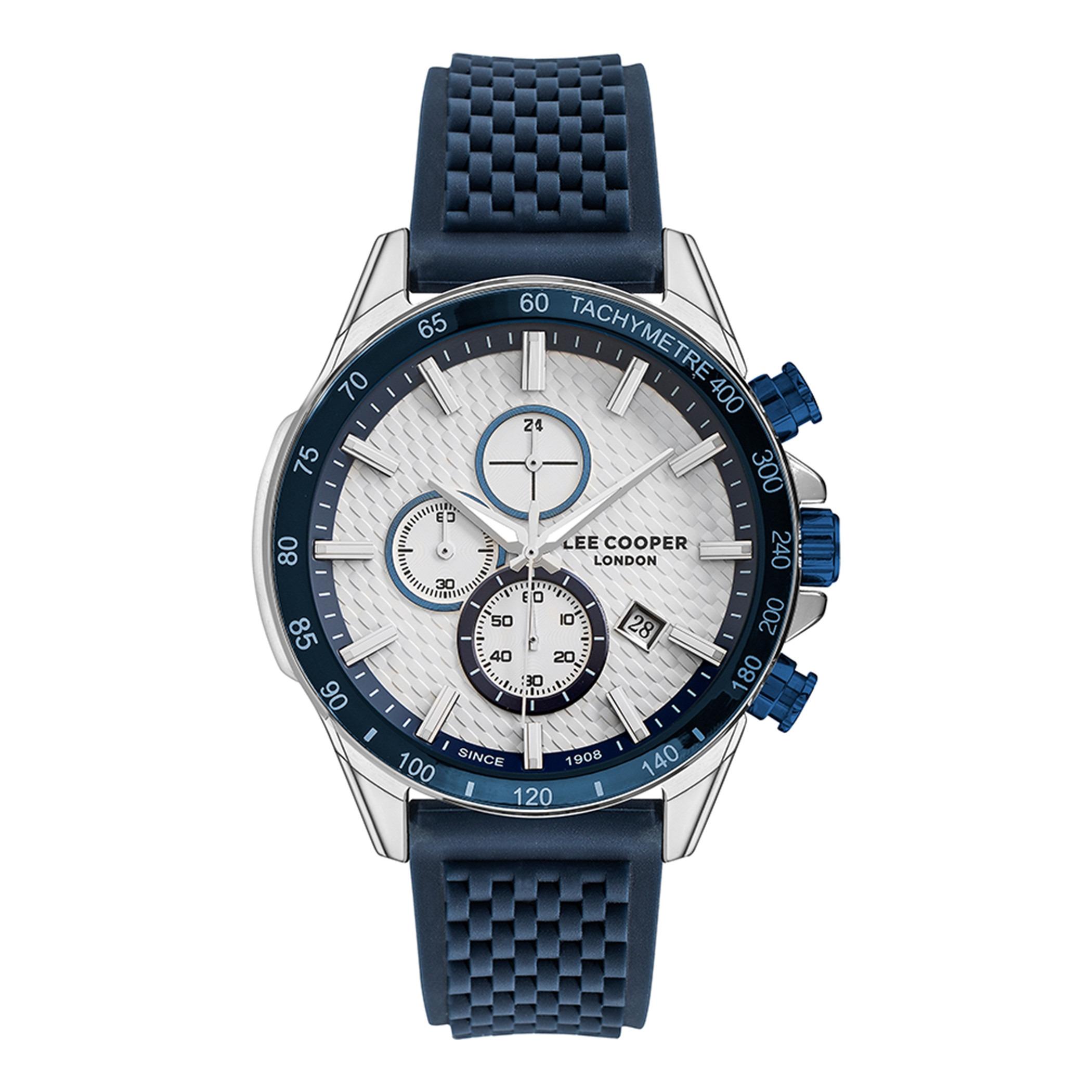  LC07341.390-ساعة كرونوغراف من لي كوبر بمينا فضي للرجال -men-watchesandjewellery-watches-image-1