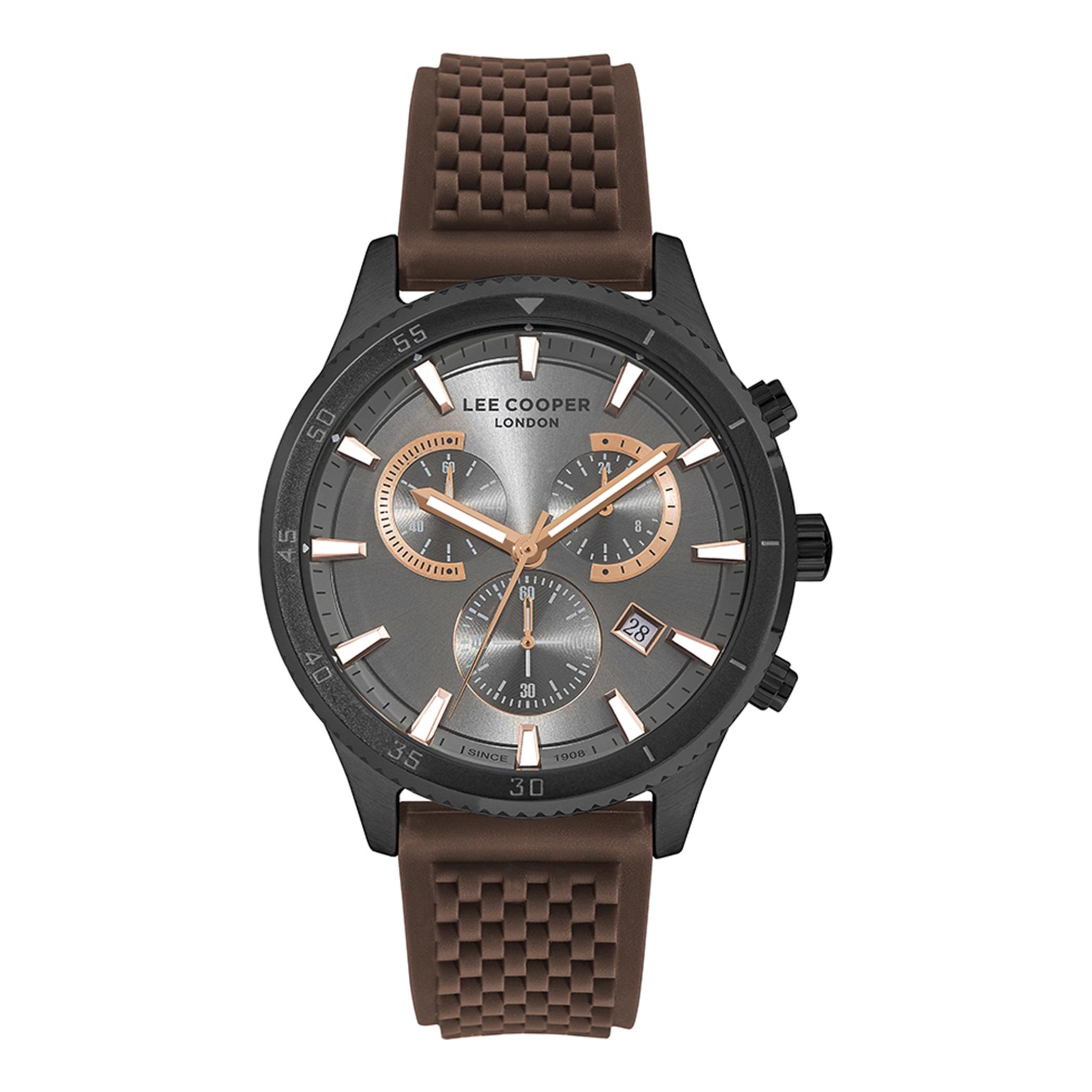  LC07373.667-ساعة كرونوغراف من لي كوبر بمينا غون ميتال للرجال -men-watchesandjewellery-watches-image-1