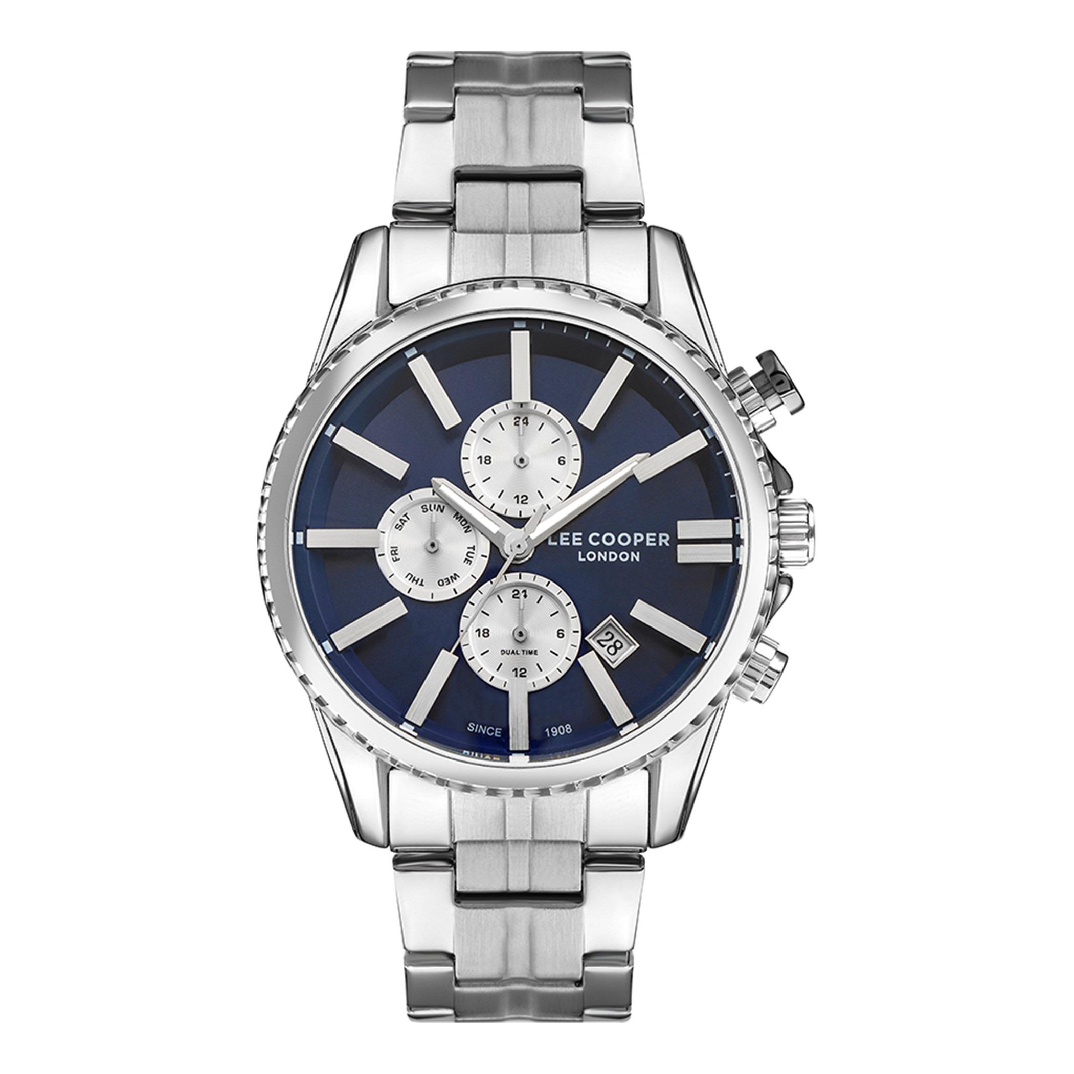  LC07397.390-ساعة كرونوغراف من لي كوبر بمينا أزرق غامق للرجال -men-watchesandjewellery-watches-image-1