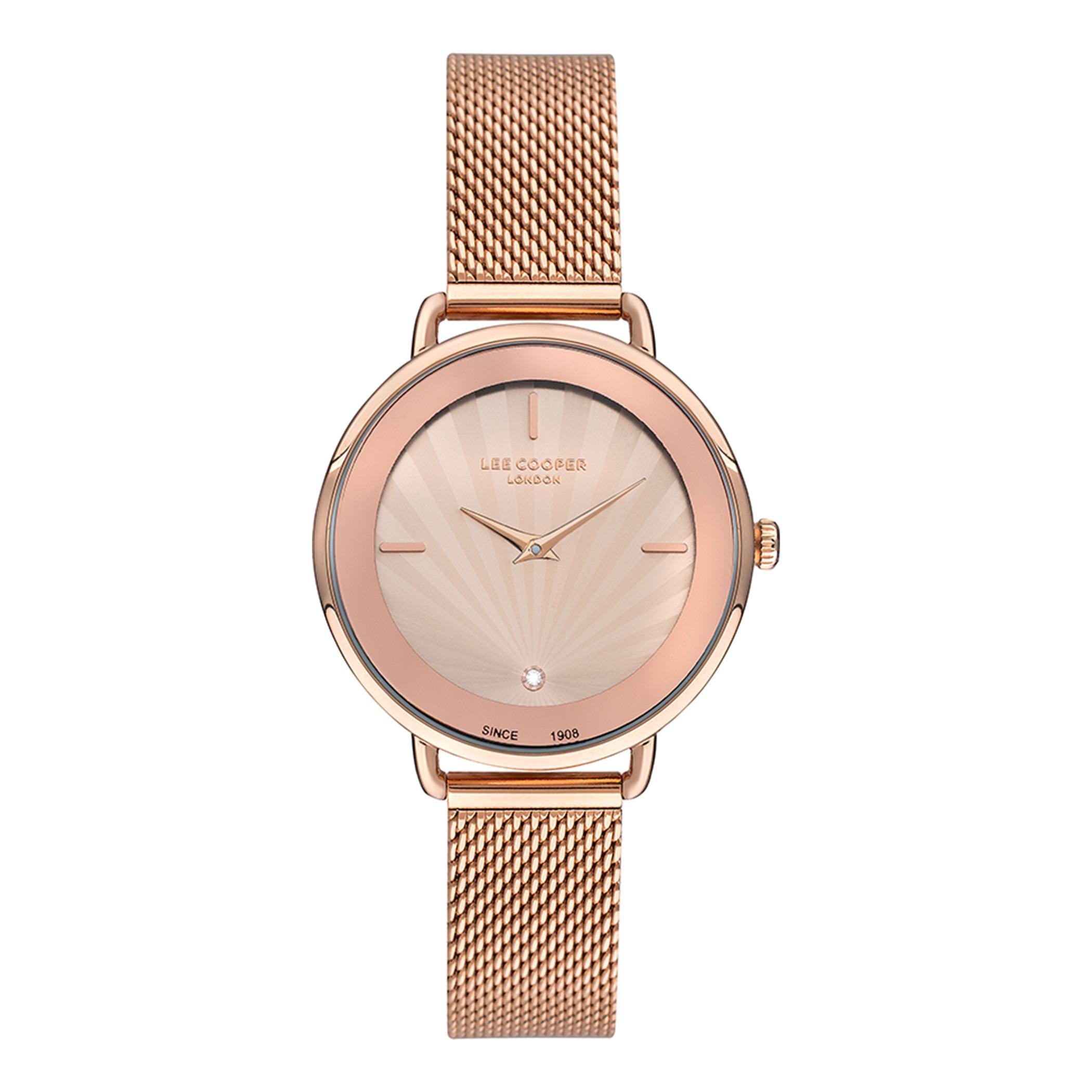  LC07400.410-ساعة أنالوج من لي كوبر بمينا ذهبي وردي للنساء -women-watchesandjewellery-watches-image-1