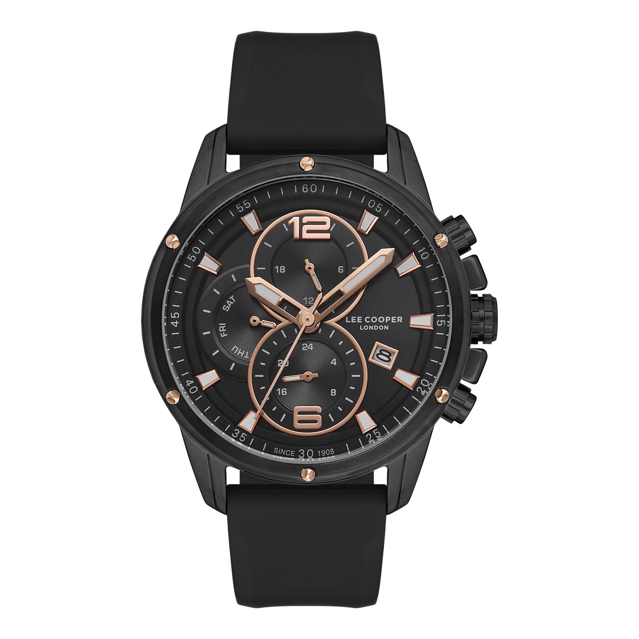  LC07423.651-ساعة كرونوغراف من لي كوبر بمينا أسود للرجال -men-watchesandjewellery-watches-image-1