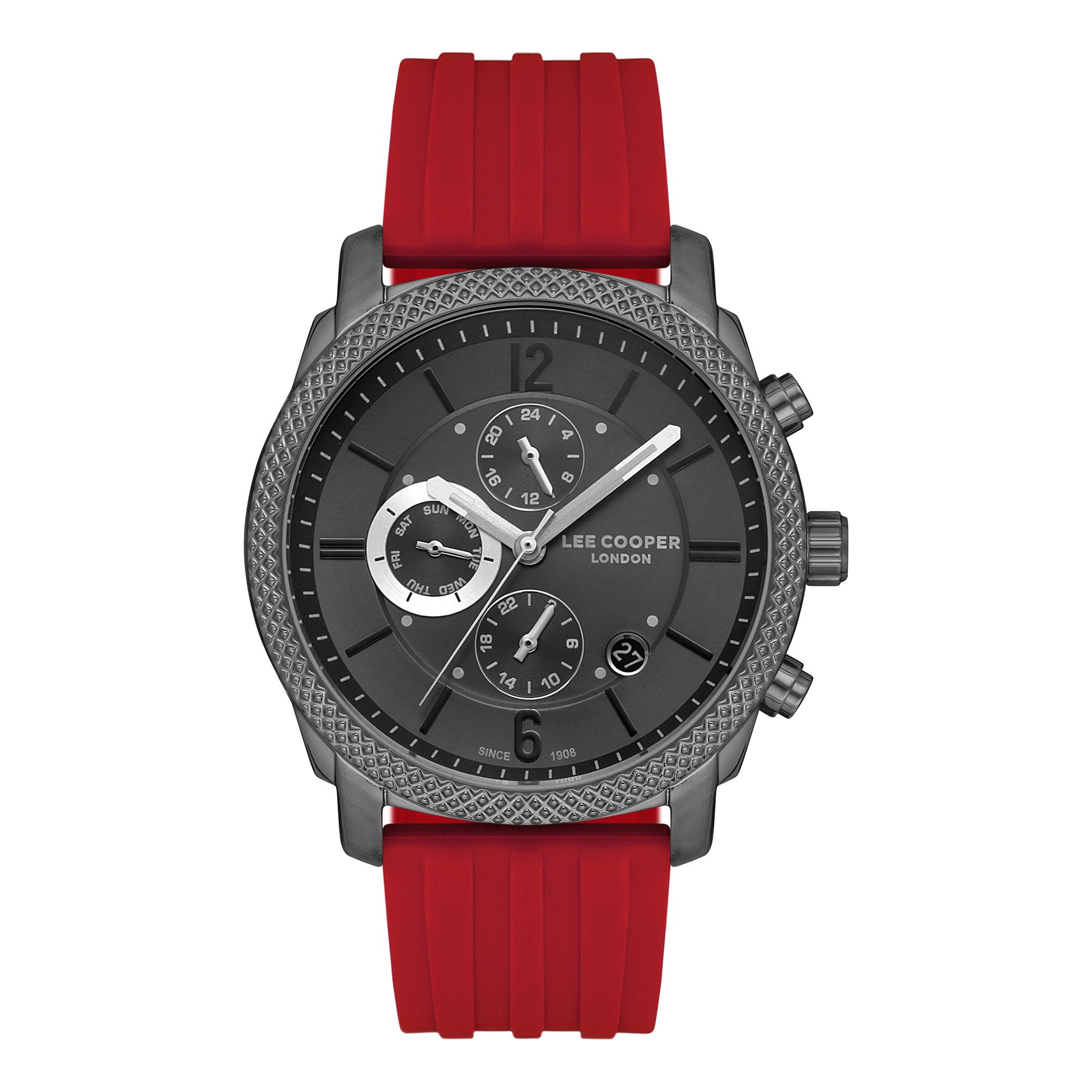  LC07428.068-ساعة كرونوغراف من لي كوبر بمينا غون ميتال للرجال -men-watchesandjewellery-watches-image-1