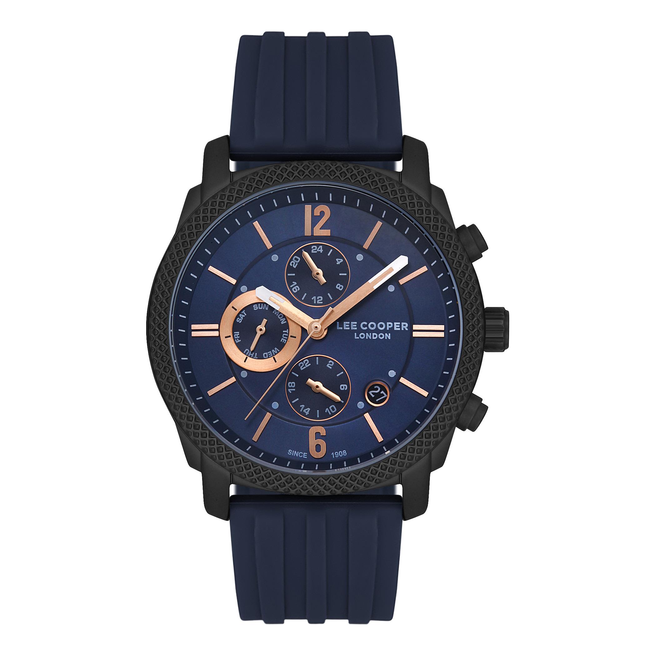  LC07428.699-ساعة كرونوغراف من لي كوبر بمينا أزرق غامق للرجال -men-watchesandjewellery-watches-image-1