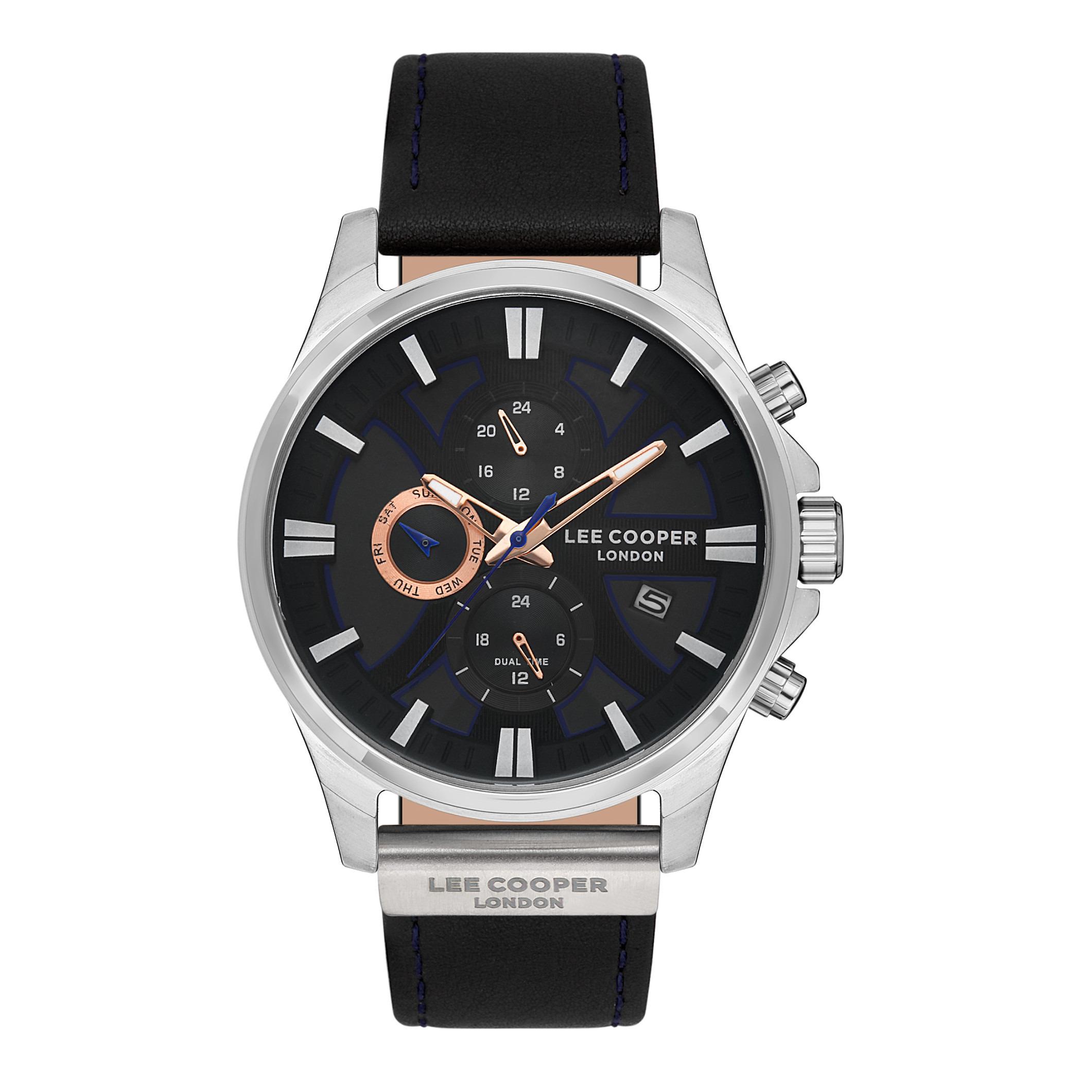  LC07425.361-ساعة كرونوغراف من لي كوبر بمينا أسود للرجال -men-watchesandjewellery-watches-image-1