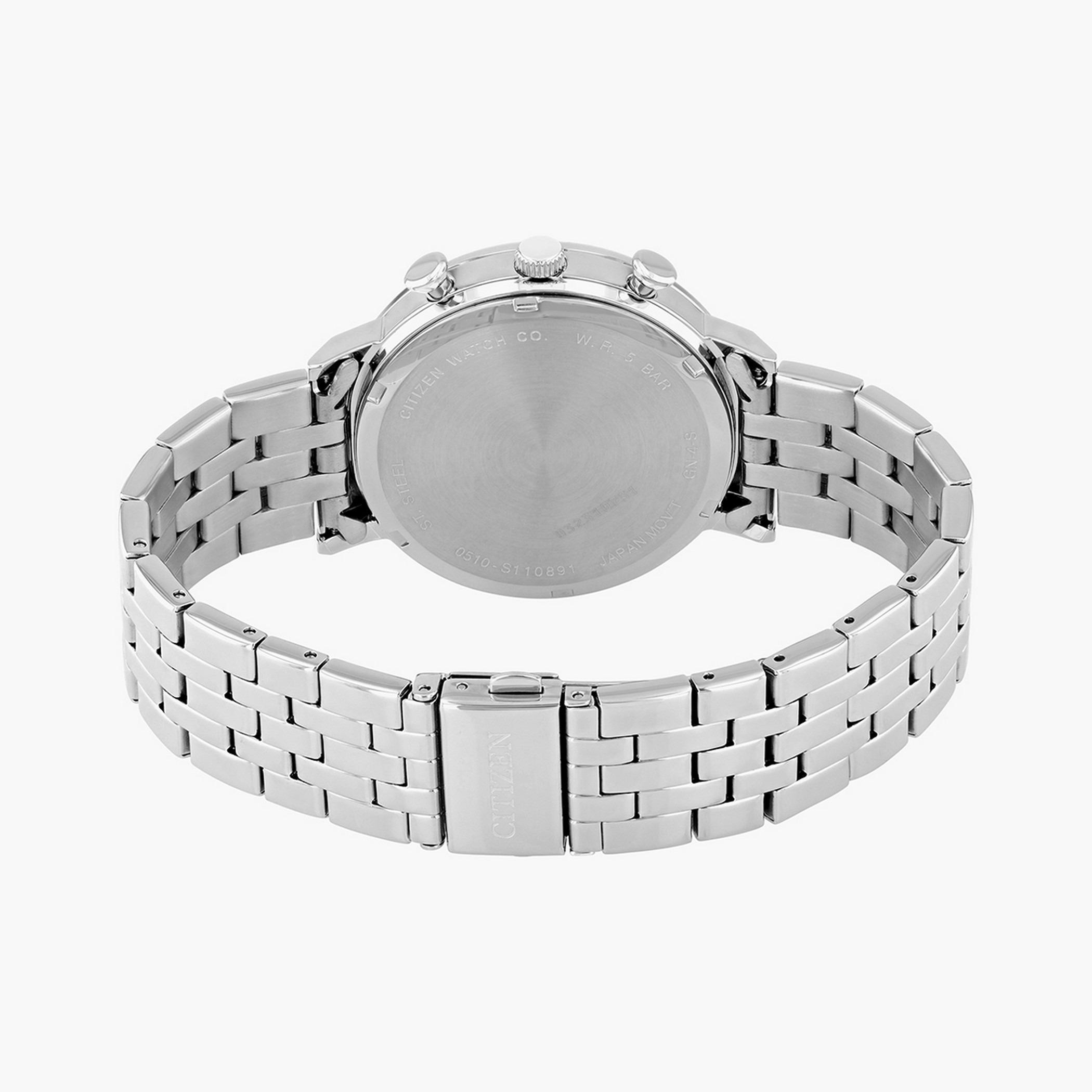  AN3610-71A-ساعة كرونوغراف من سيتيزن كوارتز للرجال بمينا فضي مع سوار فضي -men-watchesandjewellery-watches-image-3