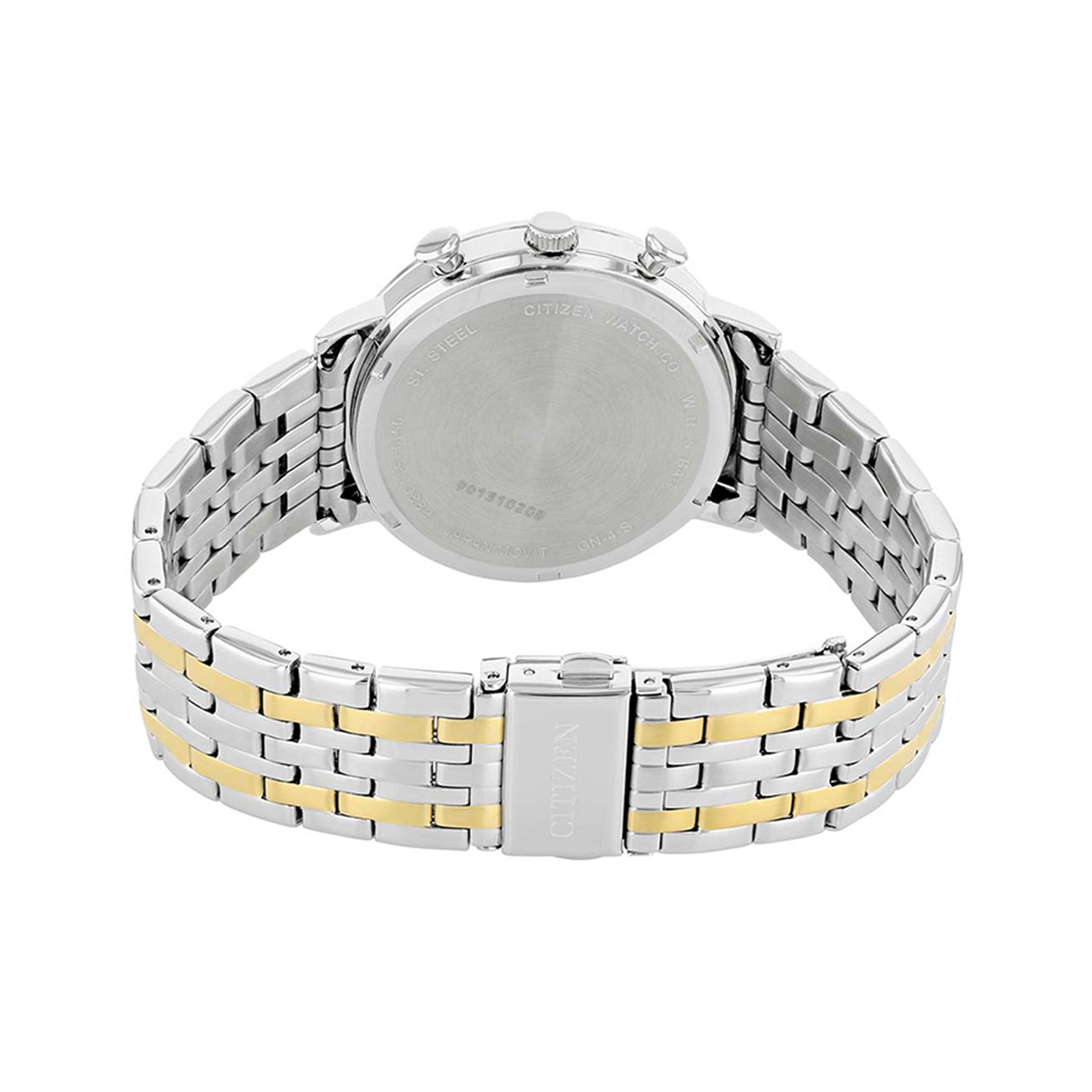  AN3614-54A-ساعة كرونوغراف من سيتيزن كوارتز للرجال بمينا فضي مع سوار فضي وذهبي -men-watchesandjewellery-watches-image-3