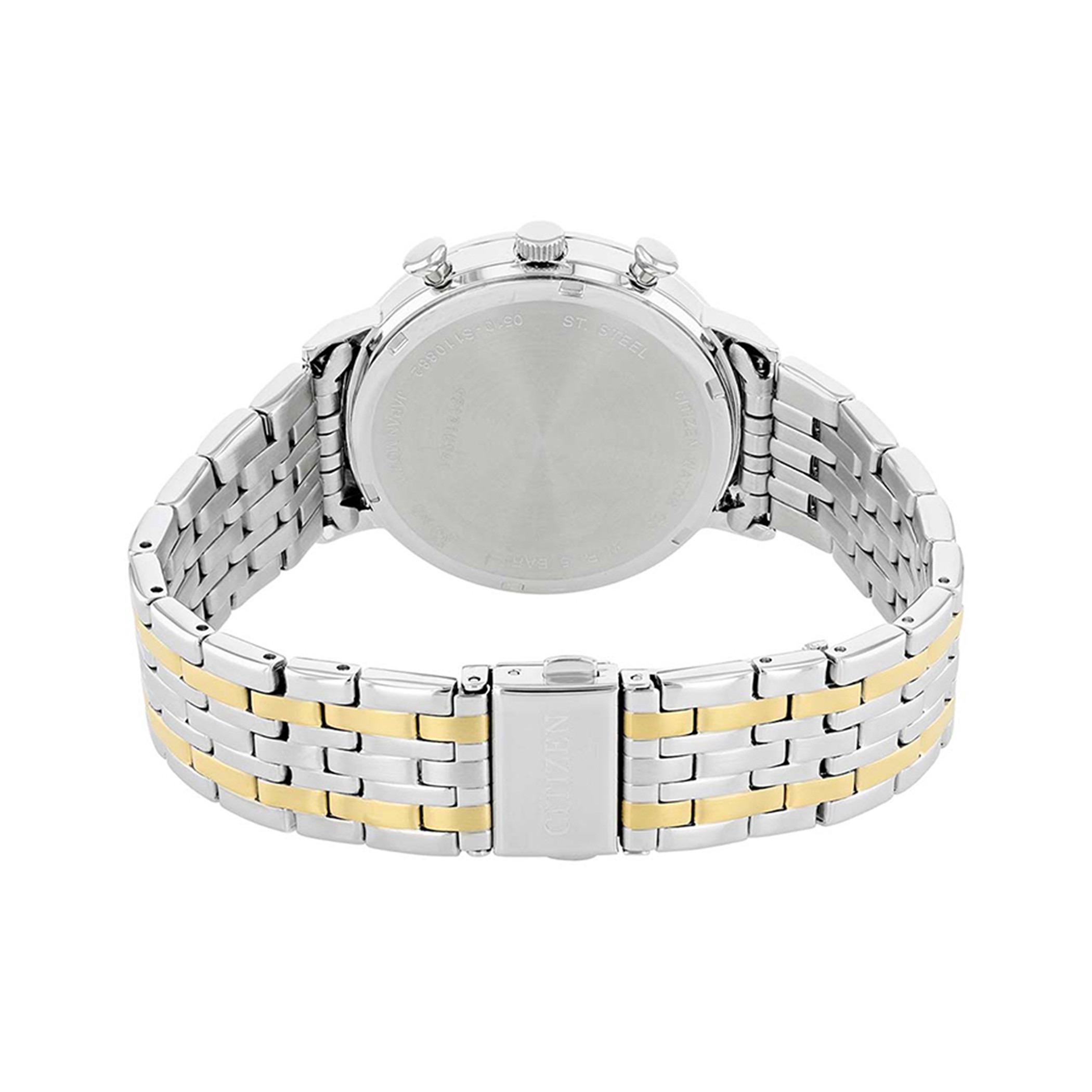  AN3614-54L-ساعة كرونوغراف من سيتيزن كوارتز للرجال بمينا ازرق مع سوار فضي وذهبي -men-watchesandjewellery-watches-image-3