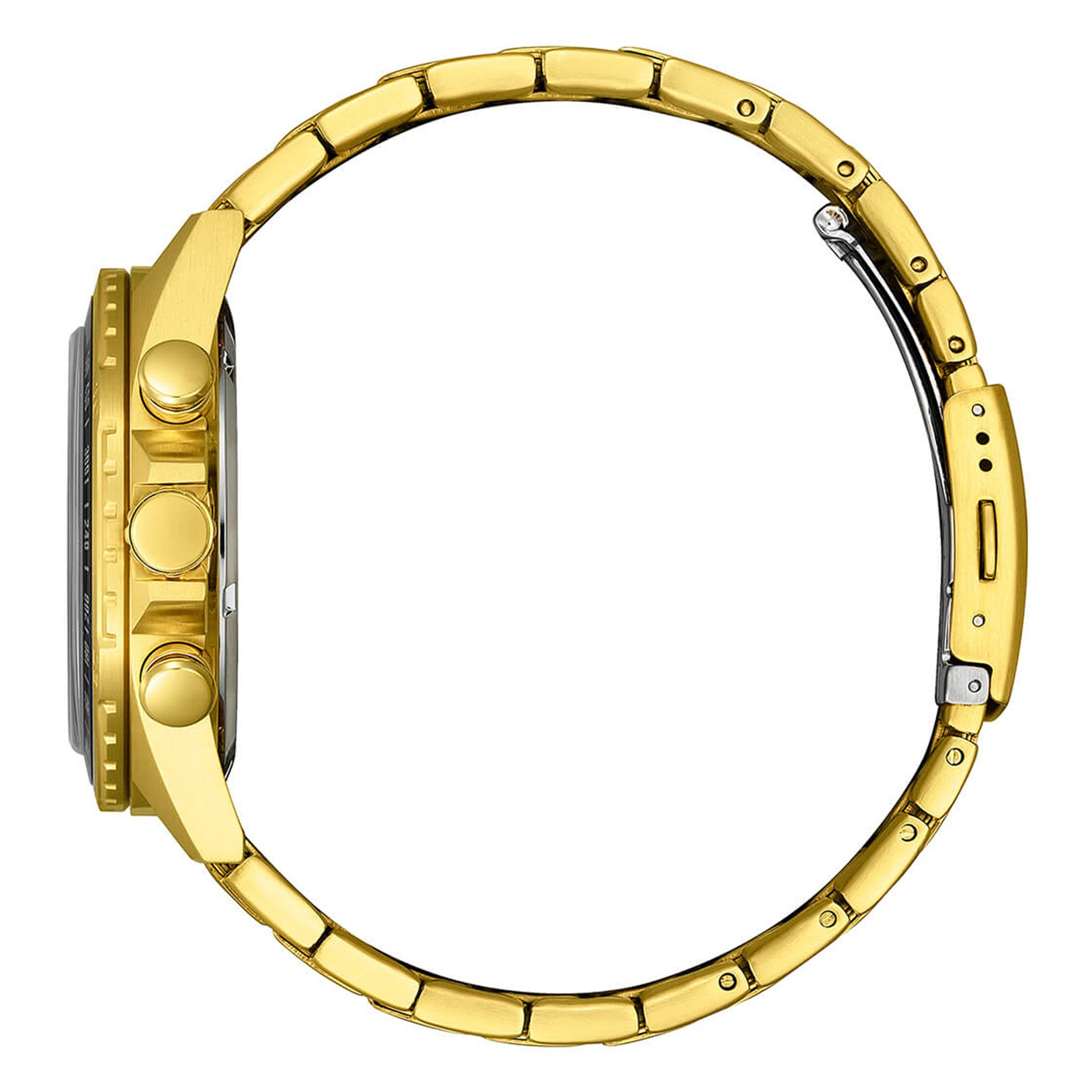  AN3652-55E-ساعة كرونوغراف من سيتيزن كوارتز للرجال بمينا اسود مع سوار ذهبي -men-watchesandjewellery-watches-image-2