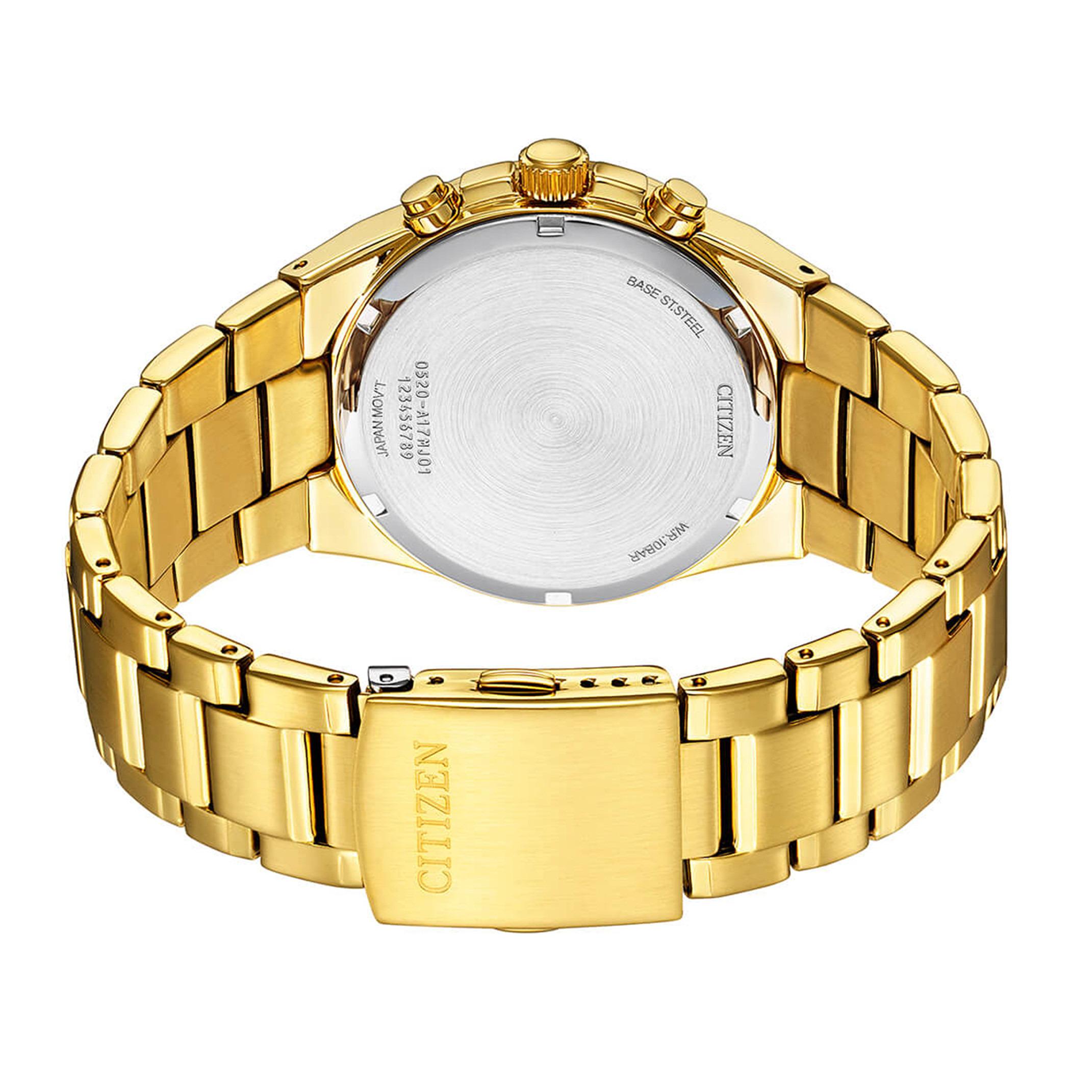 Citizen Quartz Men Black Dial Chronograph Watch with Gold Strap - AN8173-51E-men-watchesandjewellery-watches-image-3