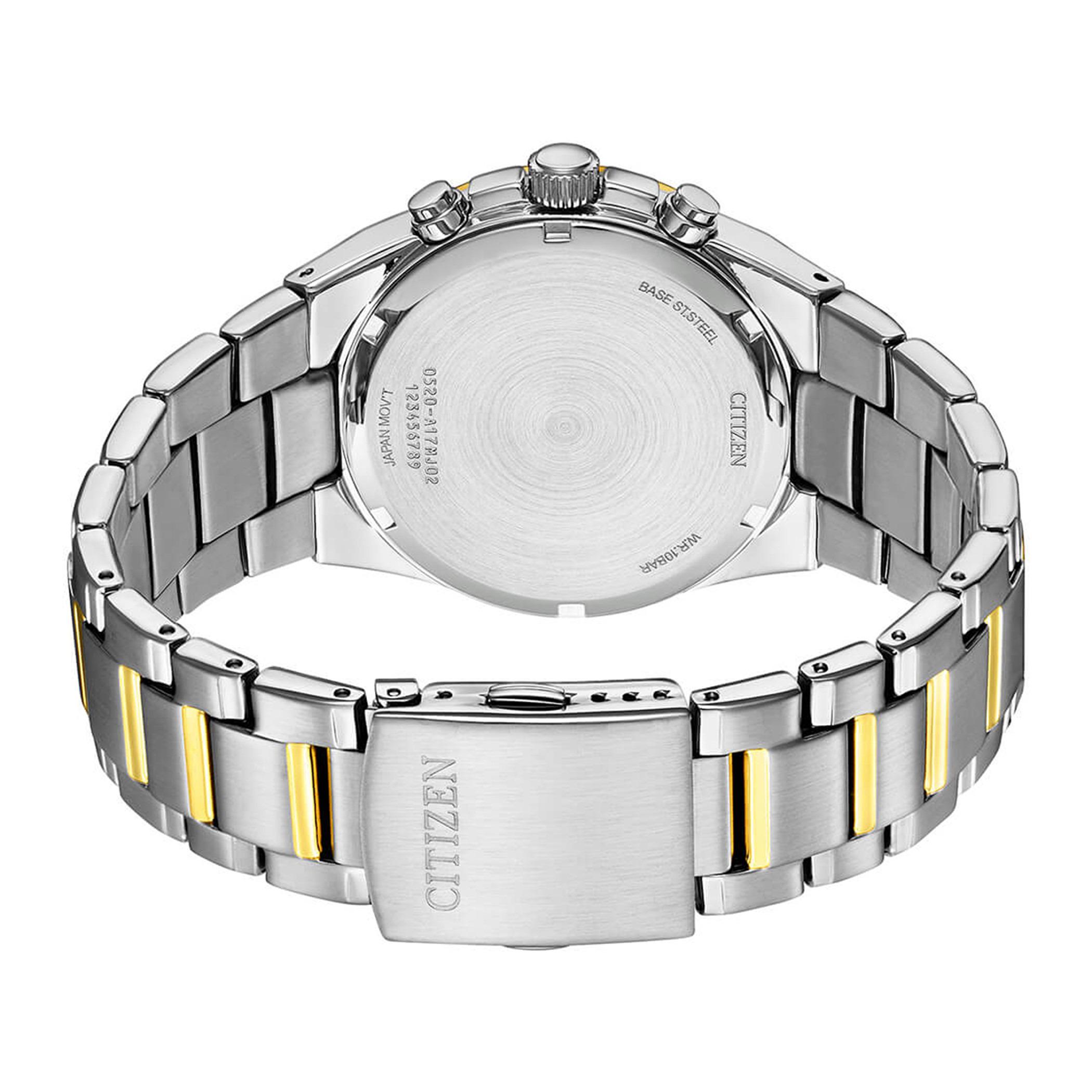 Citizen Quartz Men Blue Dial Chronograph Watch with Silver Strap - AN8176-52L-men-watchesandjewellery-watches-image-3