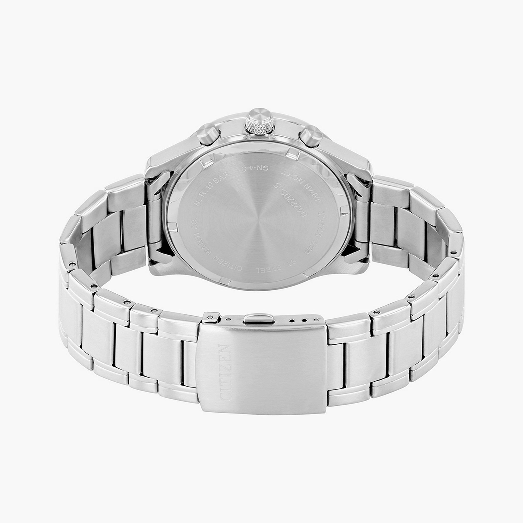  AN8190-51A-ساعة كرونوغراف من سيتيزن كوارتز للرجال بمينا ابیض مع سوار فضي -men-watchesandjewellery-watches-image-3