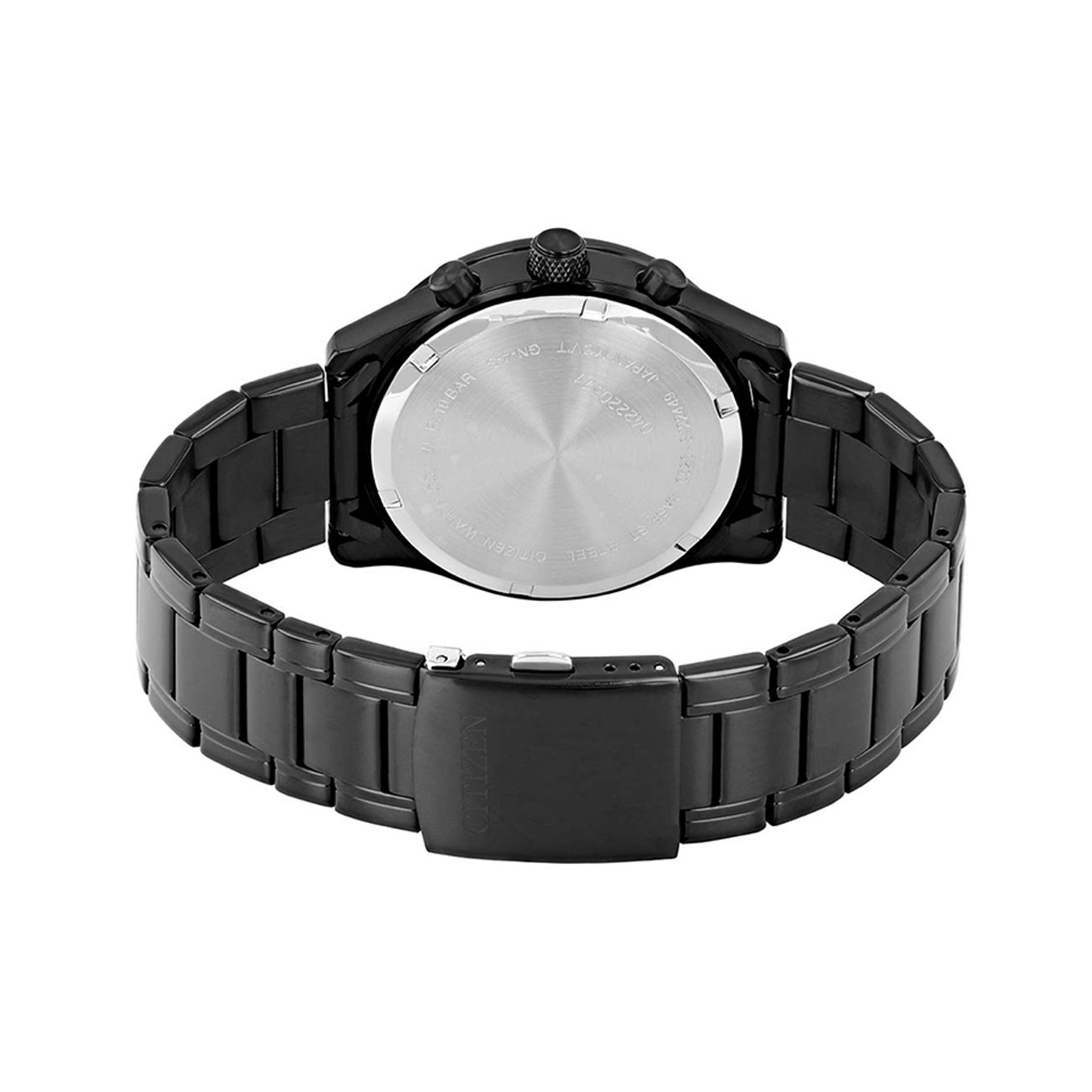  AN8195-58E-ساعة كرونوغراف من سيتيزن كوارتز للرجال بمينا اسود مع سوار اسود -men-watchesandjewellery-watches-image-3