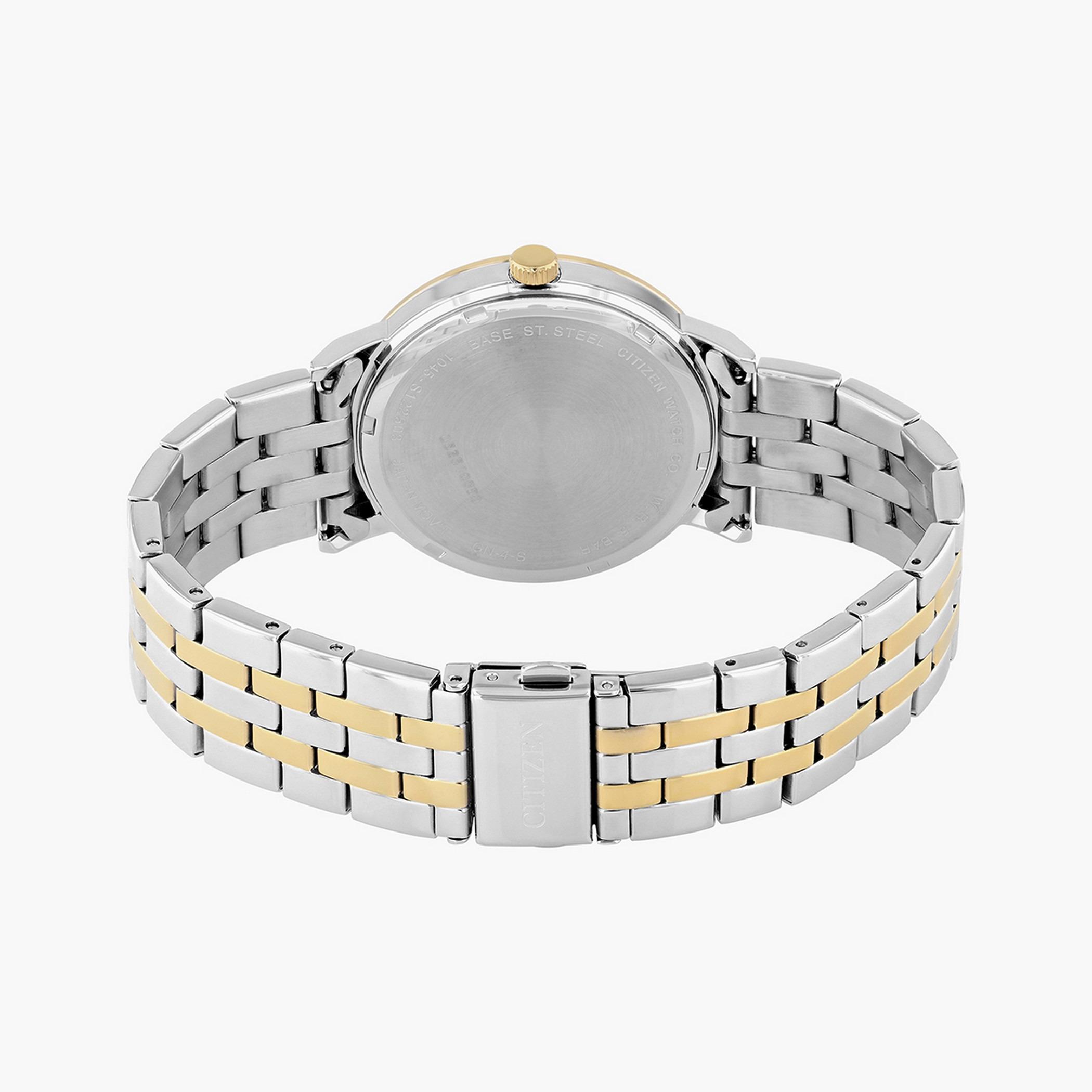  BE9176-76L-ساعة انالوج من سيتيزن كوارتز للرجال بمينا ابیض مع سوار فضي وذهبي -men-watchesandjewellery-watches-image-3
